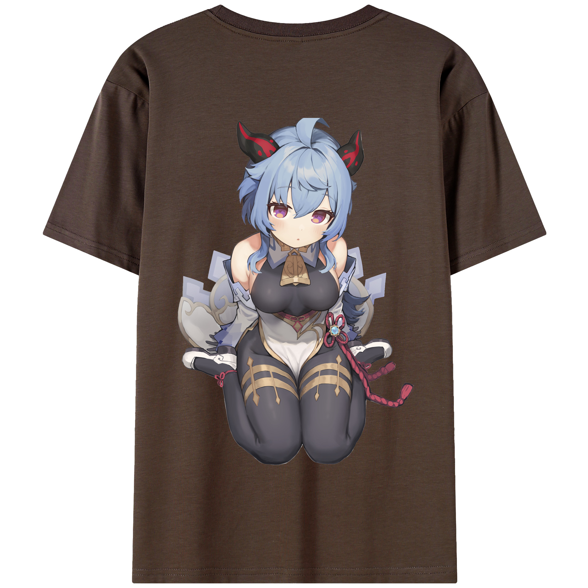 げんし神 甘雨 かんう genshin Ganyu 綿100％半袖Tシャツ（背面プリント）
