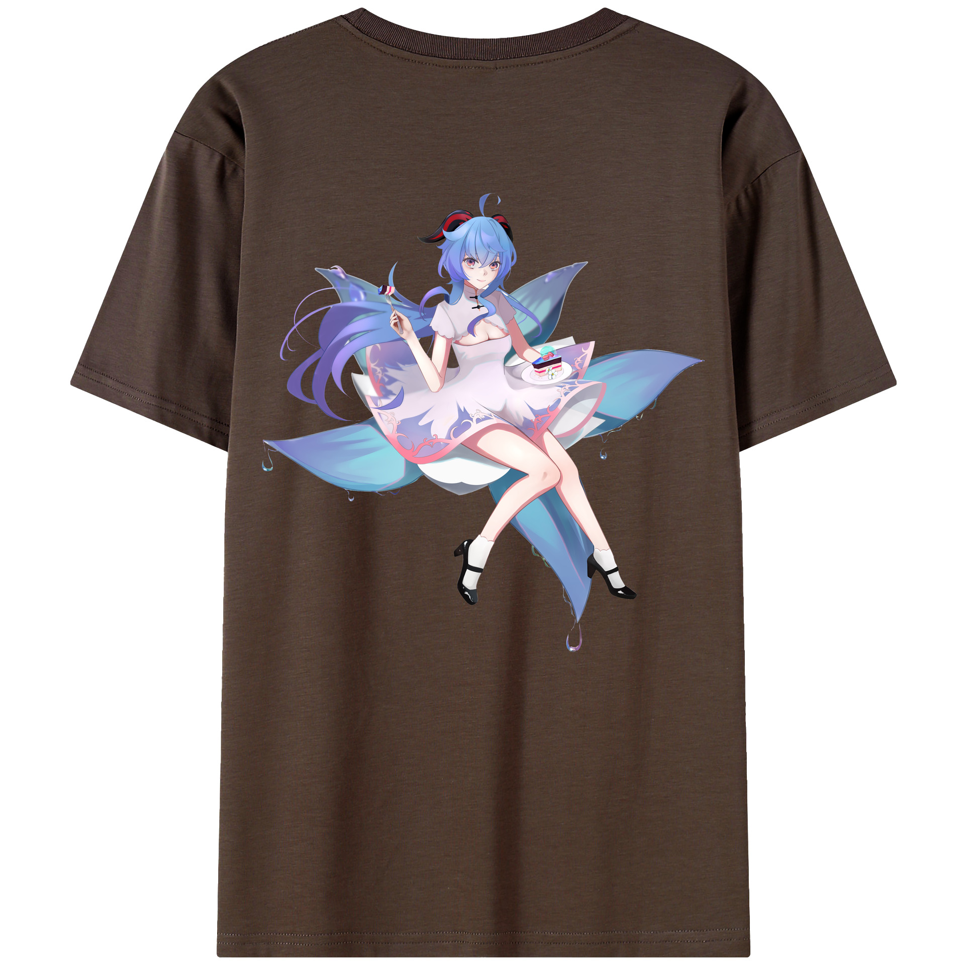 げんし神 甘雨 かんう genshin Ganyu 綿100％半袖Tシャツ（背面プリント）