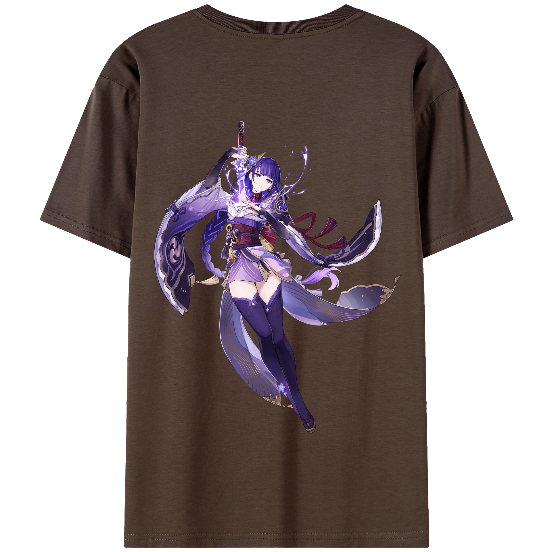 げんし神 雷電将軍 らいでんしょうぐん genshin Raiden Shogun 綿100％半袖Tシャツ（背面プリント）