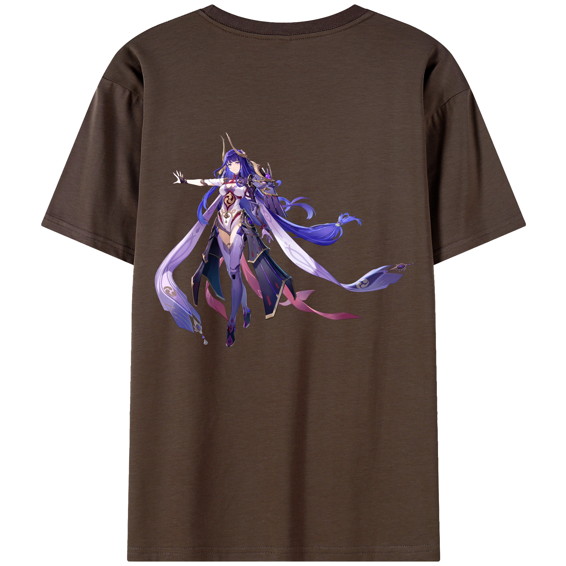 げんし神 雷電将軍 らいでんしょうぐん genshin Raiden Shogun 綿100％半袖Tシャツ（背面プリント）