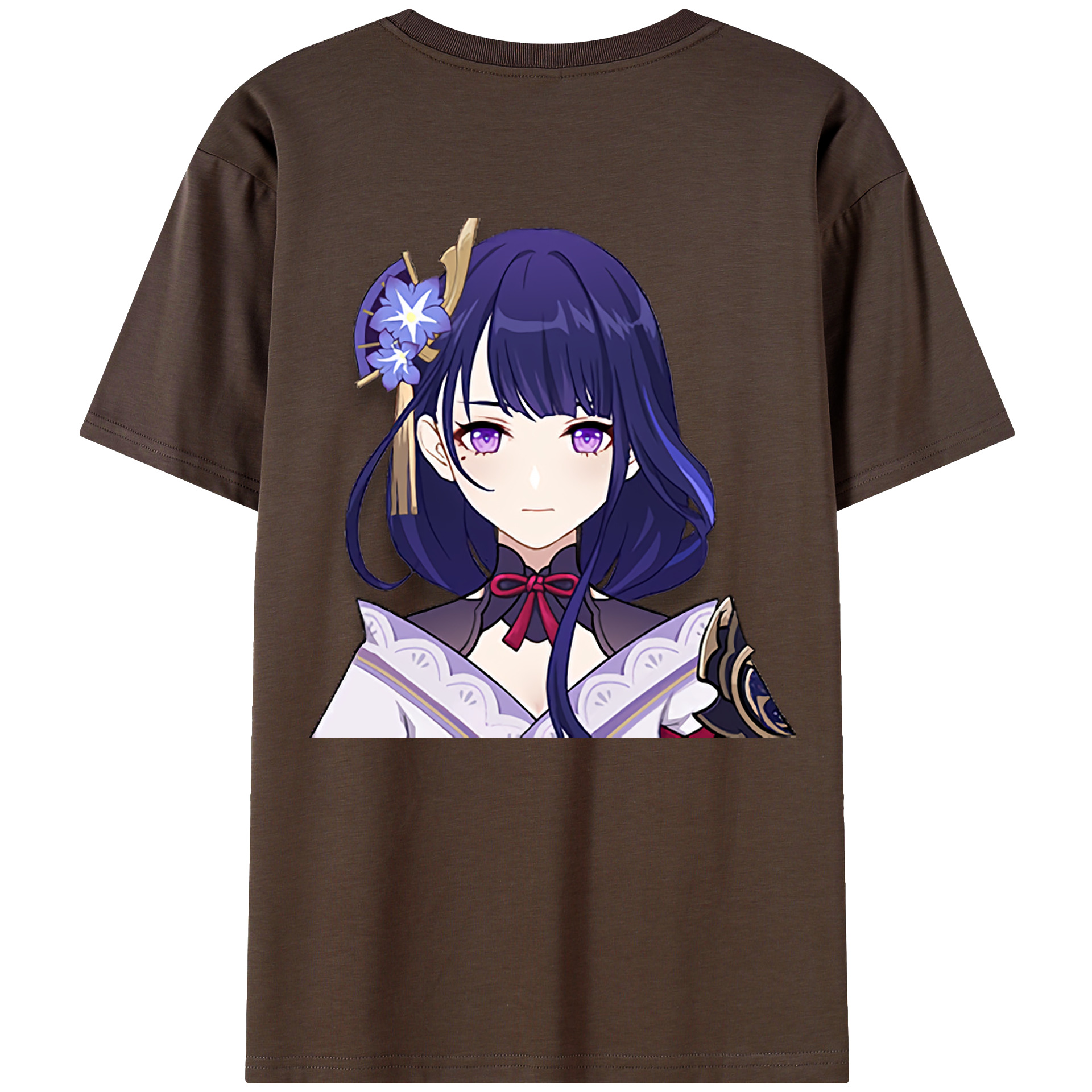 げんし神 雷電将軍 らいでんしょうぐん genshin Raiden Shogun 綿100％半袖Tシャツ（背面プリント）