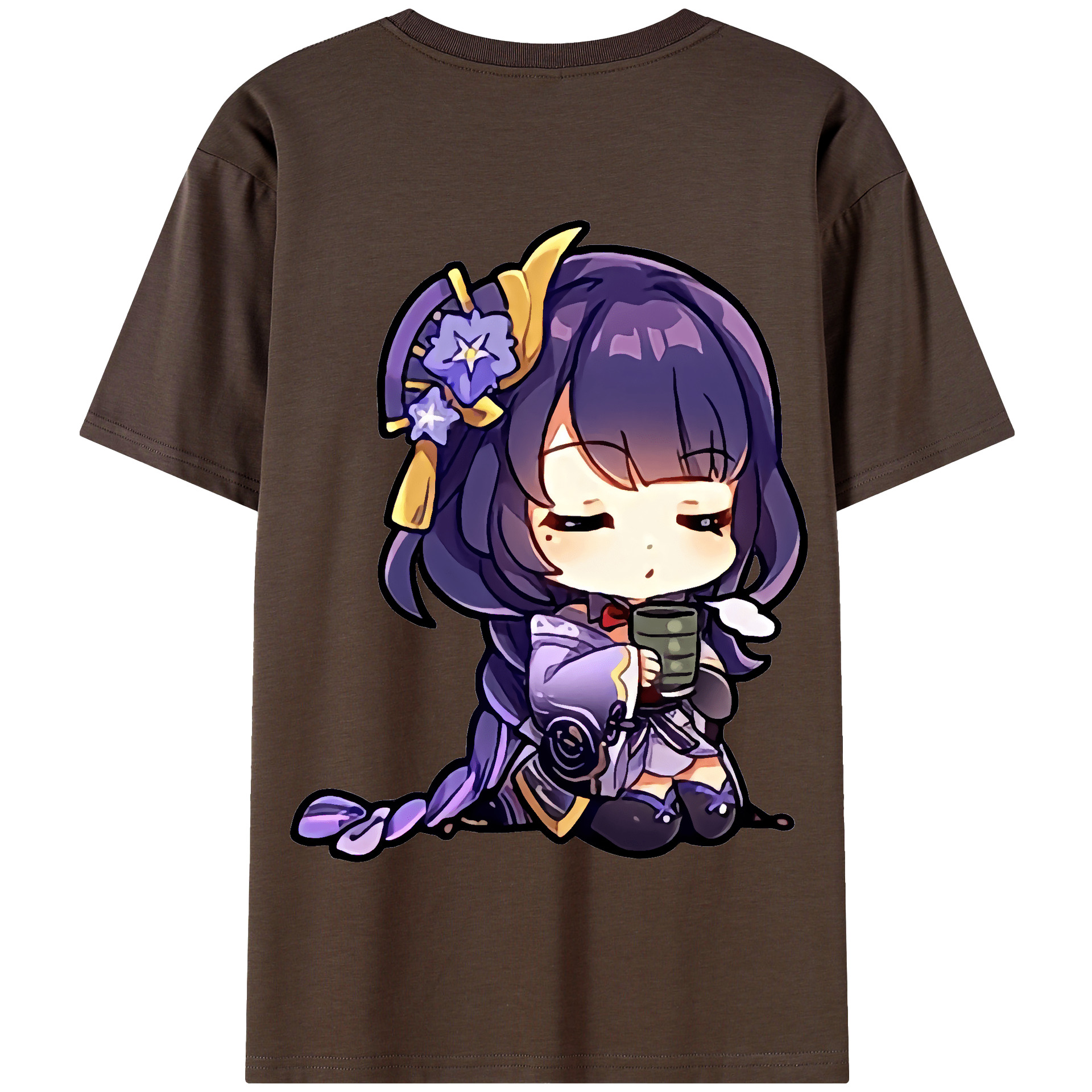 げんし神 雷電将軍 らいでんしょうぐん genshin Raiden Shogun 綿100％半袖Tシャツ（背面プリント）