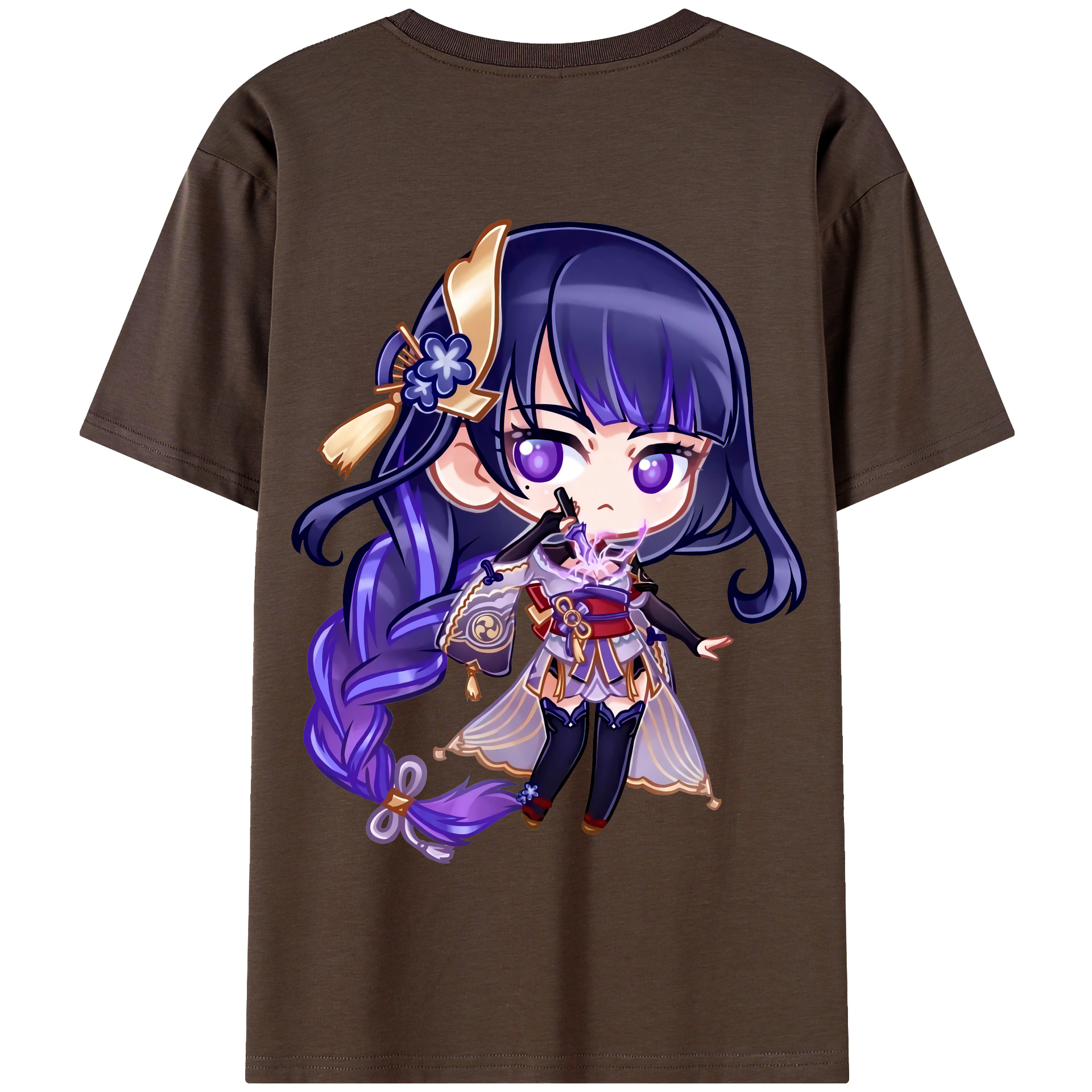 げんし神 雷電将軍 らいでんしょうぐん genshin Raiden Shogun 綿100％半袖Tシャツ（背面プリント）
