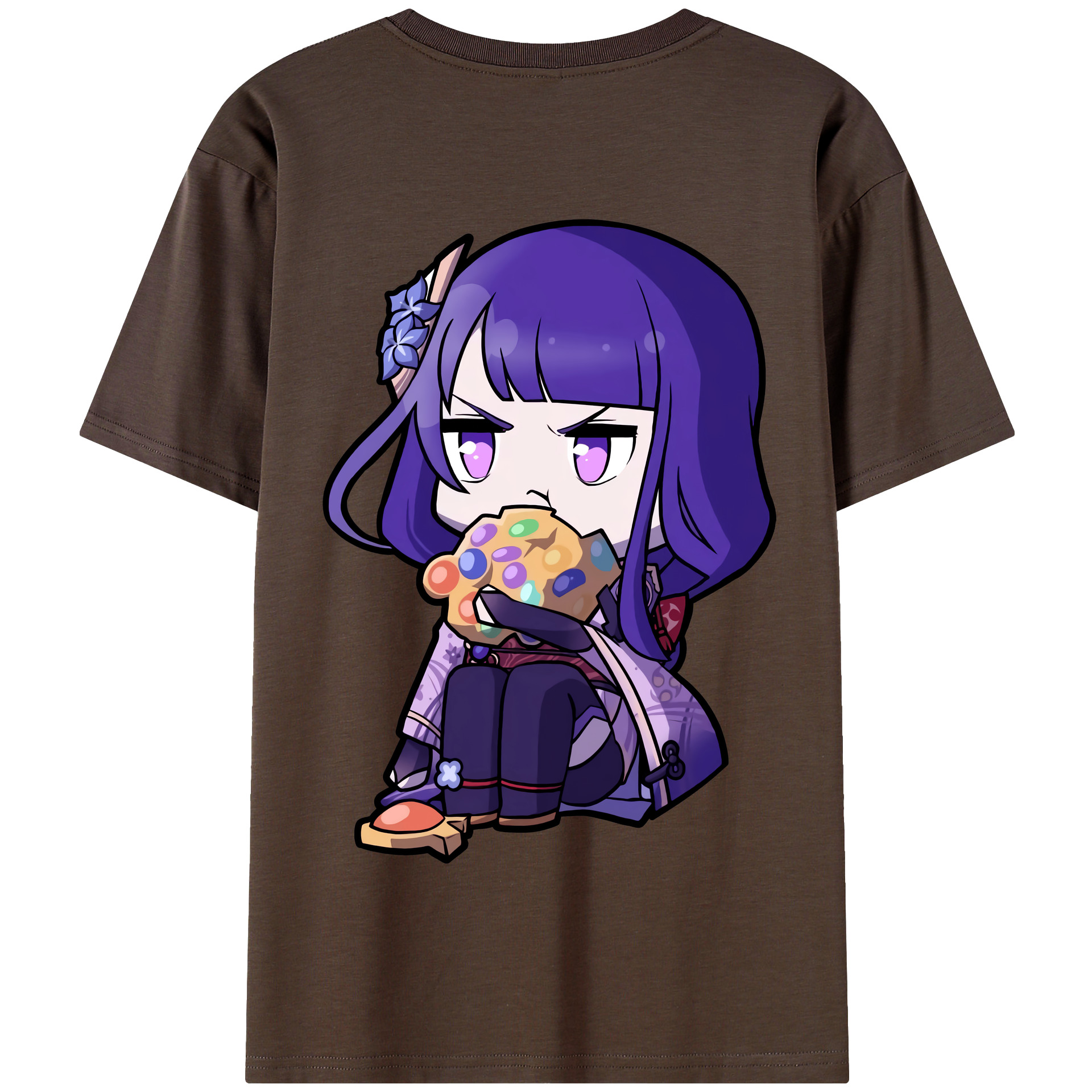 げんし神 雷電将軍 らいでんしょうぐん genshin Raiden Shogun 綿100％半袖Tシャツ（背面プリント）