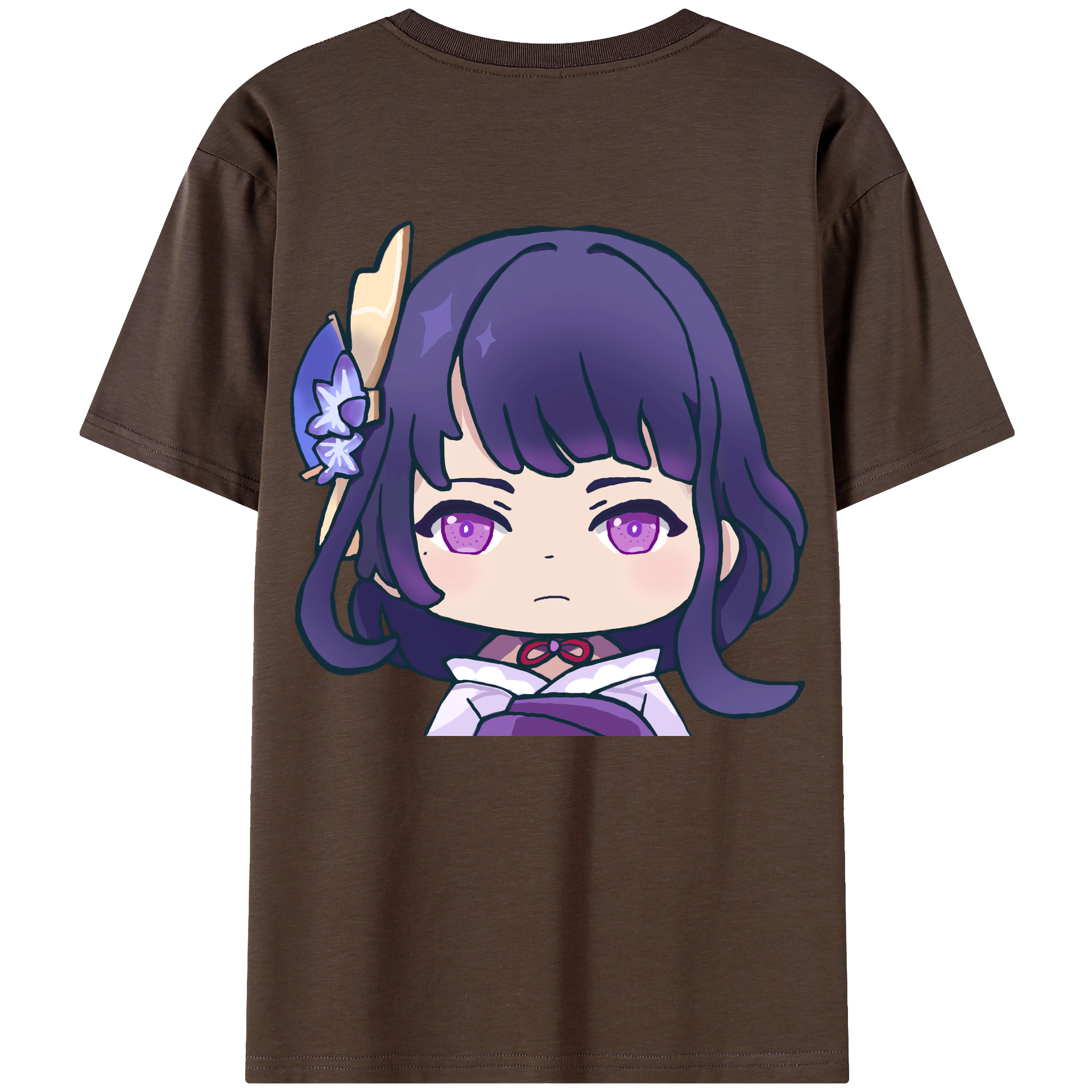 げんし神 雷電将軍 らいでんしょうぐん genshin Raiden Shogun 綿100％半袖Tシャツ（背面プリント）