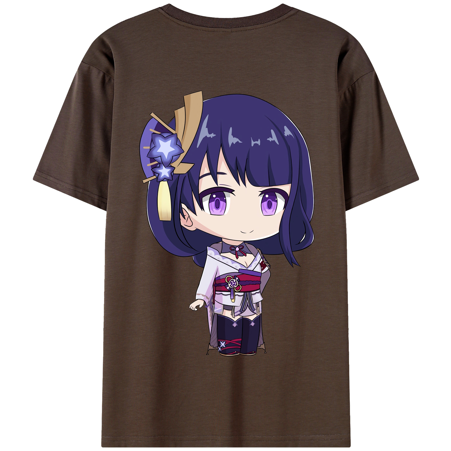 げんし神 雷電将軍 らいでんしょうぐん genshin Raiden Shogun 綿100％半袖Tシャツ（背面プリント）