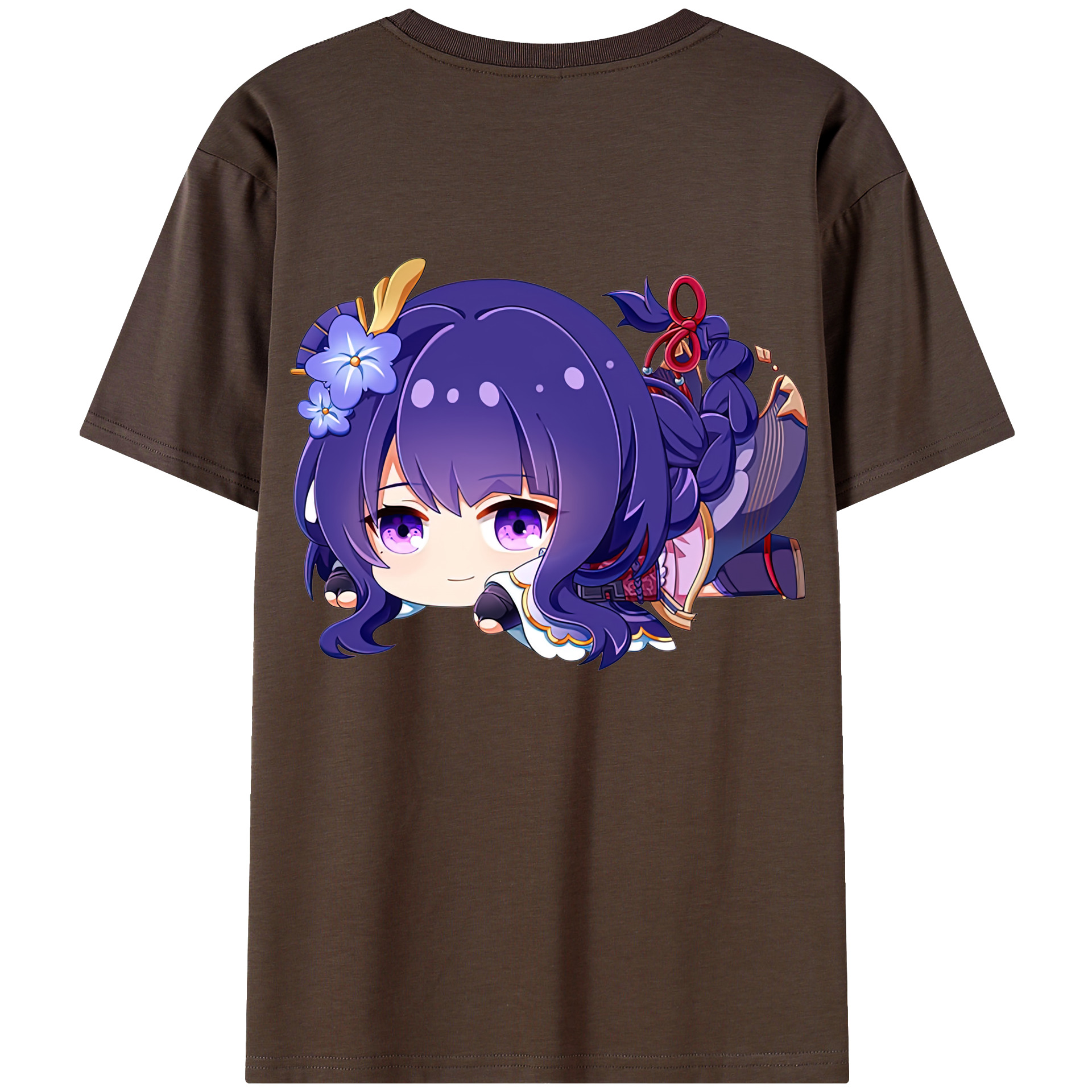 げんし神 雷電将軍 らいでんしょうぐん genshin Raiden Shogun 綿100％半袖Tシャツ（背面プリント）
