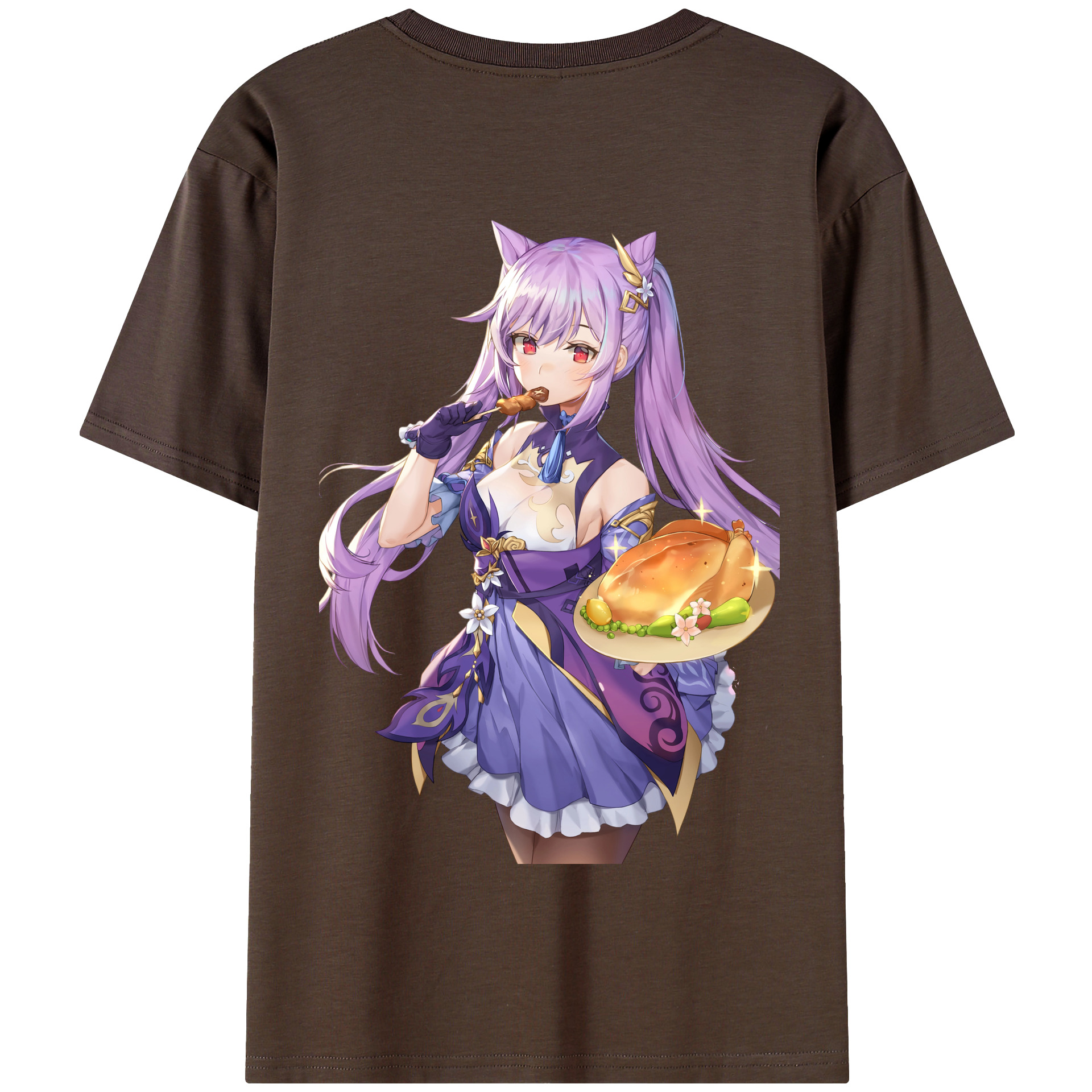 げんし神 刻晴 こくせい genshin Kokusei 綿100％半袖Tシャツ（背面プリント）