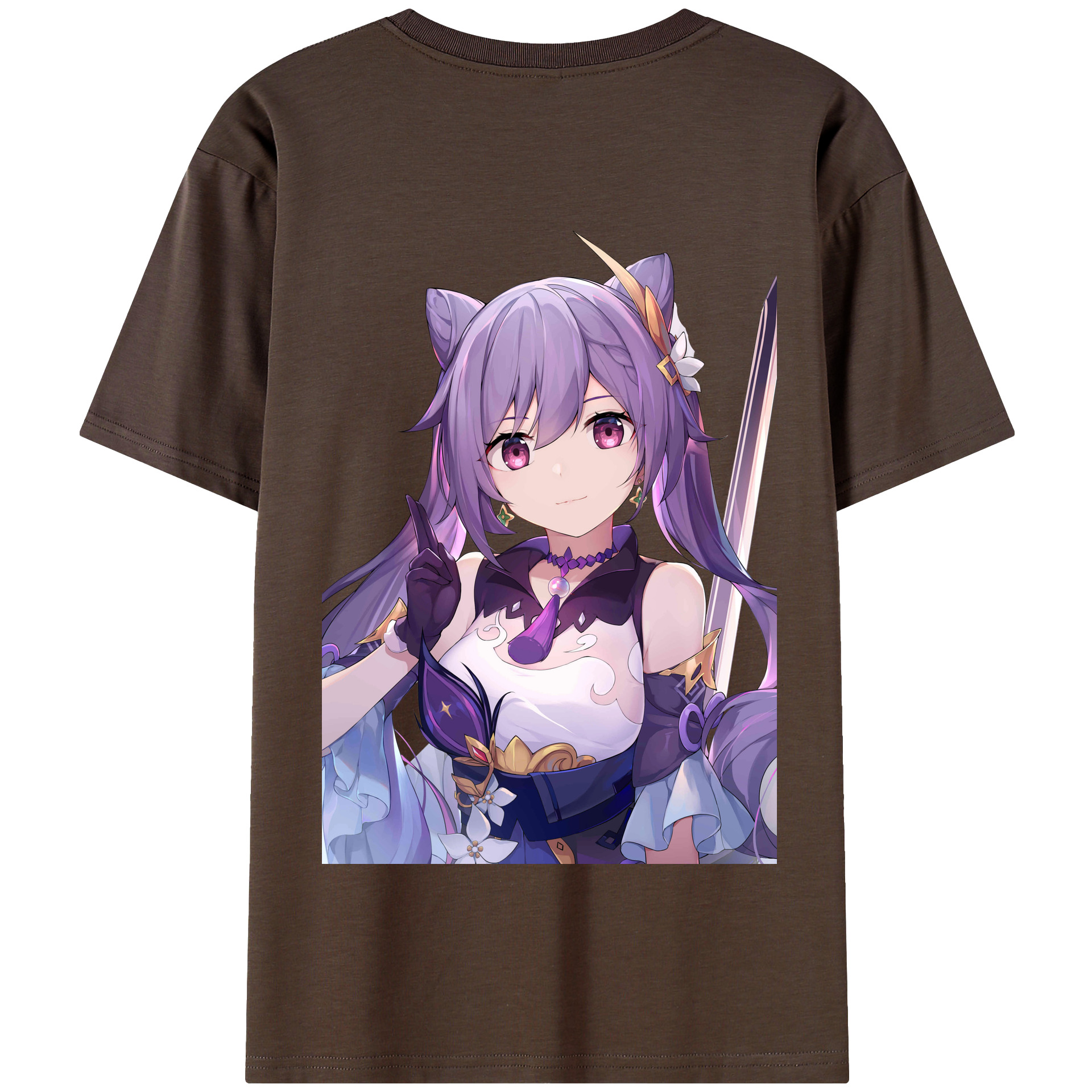 げんし神 刻晴 こくせい genshin Kokusei 綿100％半袖Tシャツ（背面プリント）