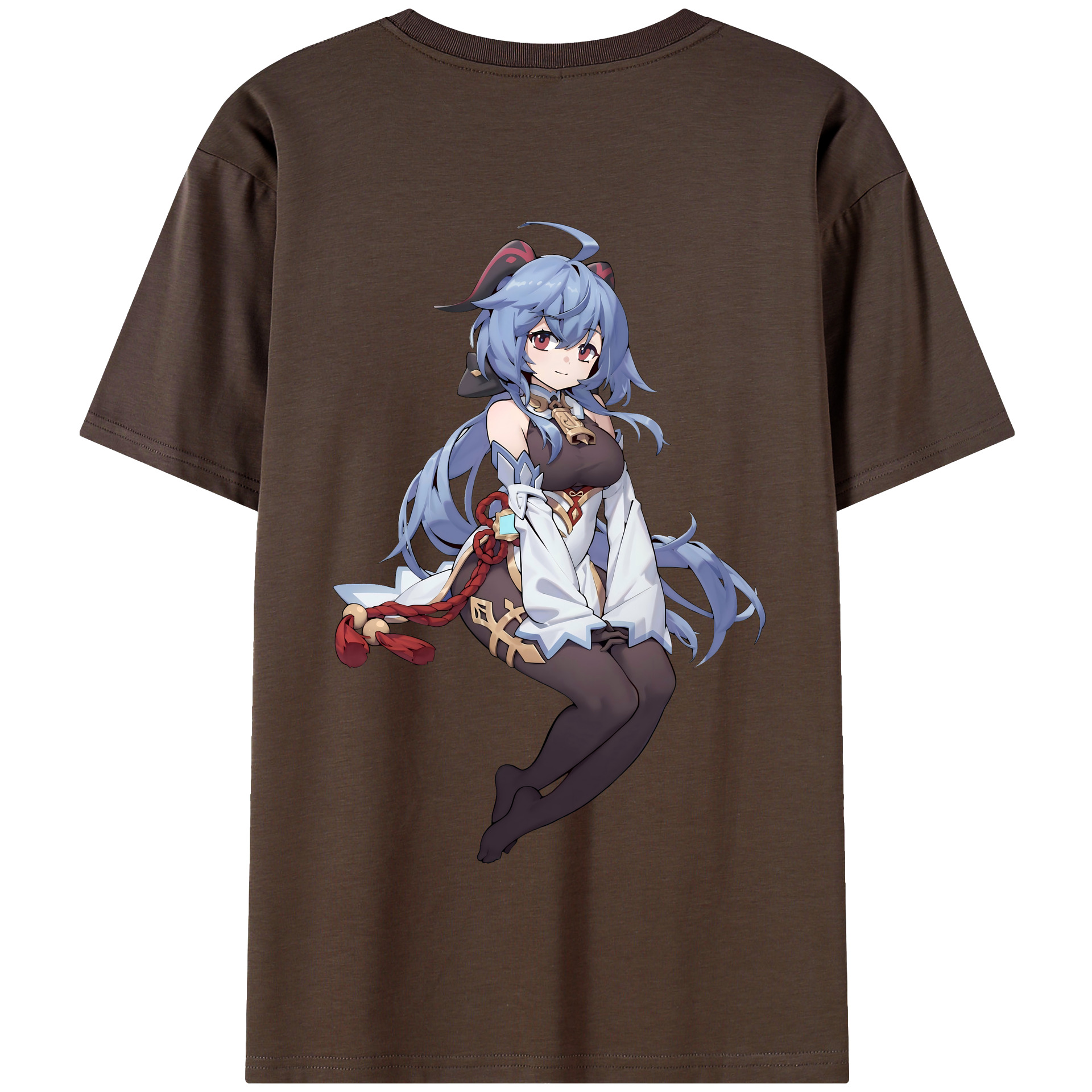 げんし神 甘雨 かんう genshin Ganyu 綿100％半袖Tシャツ（背面プリント）