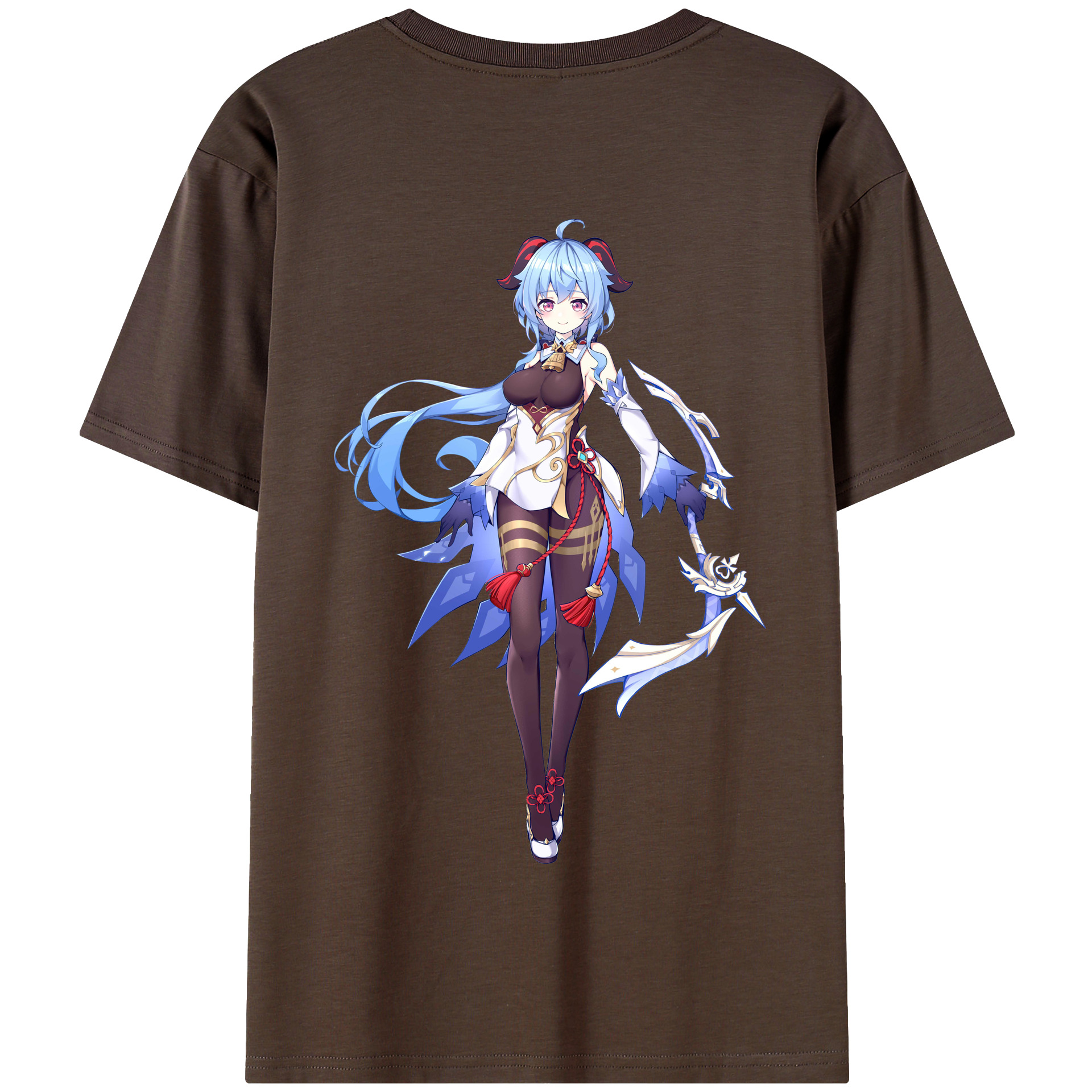 げんし神 甘雨 かんう genshin Ganyu 綿100％半袖Tシャツ（背面プリント）