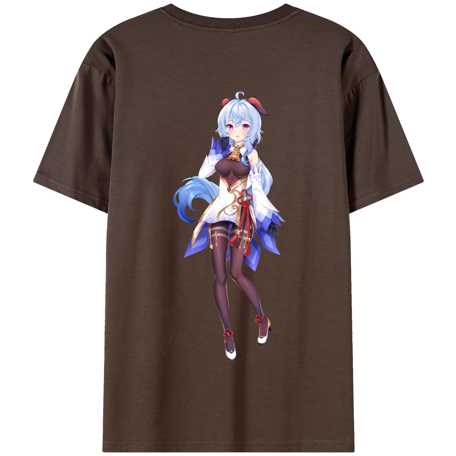 げんし神 甘雨 かんう genshin Ganyu 綿100％半袖Tシャツ（背面プリント）