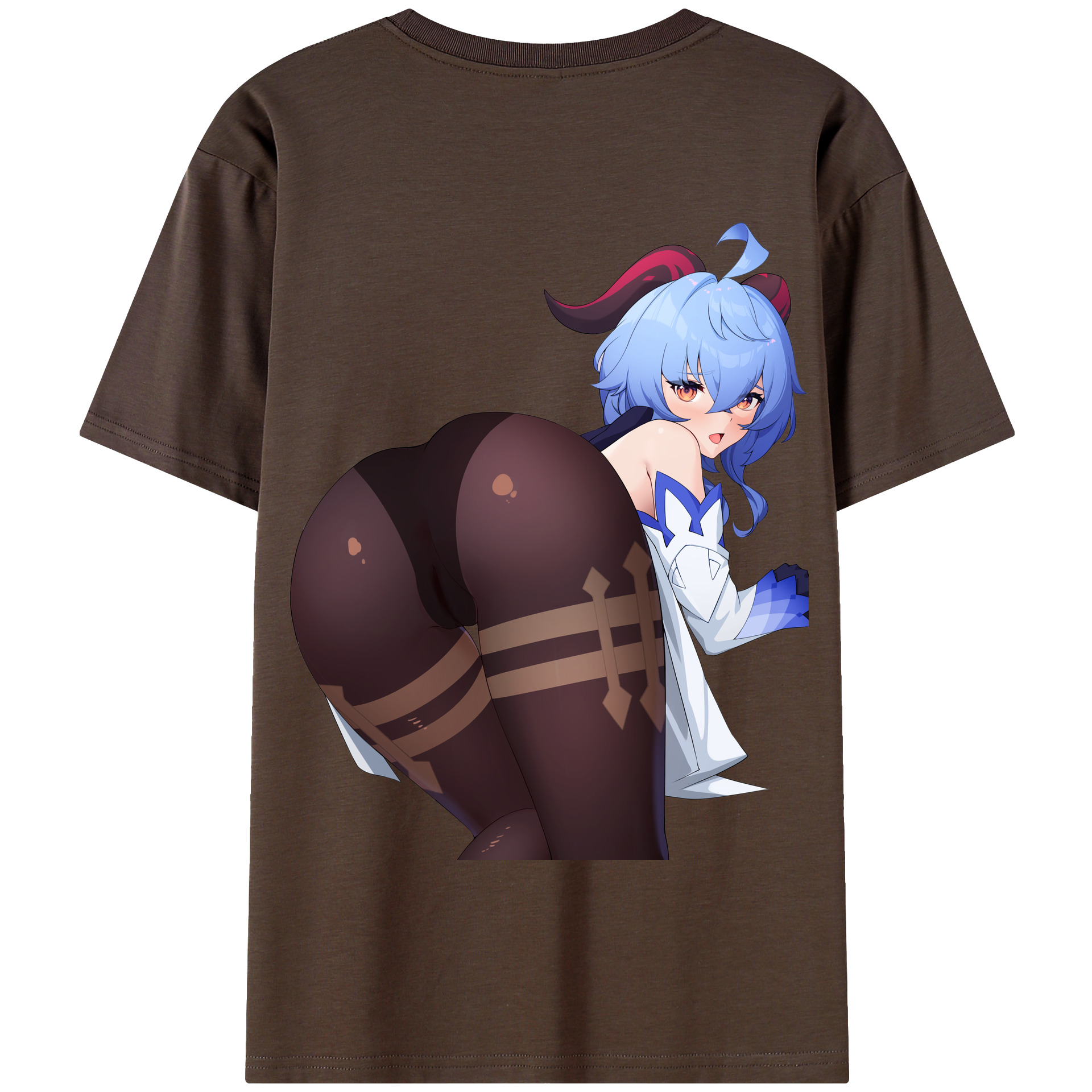 げんし神 甘雨 かんう genshin Ganyu 綿100％半袖Tシャツ（背面プリント）