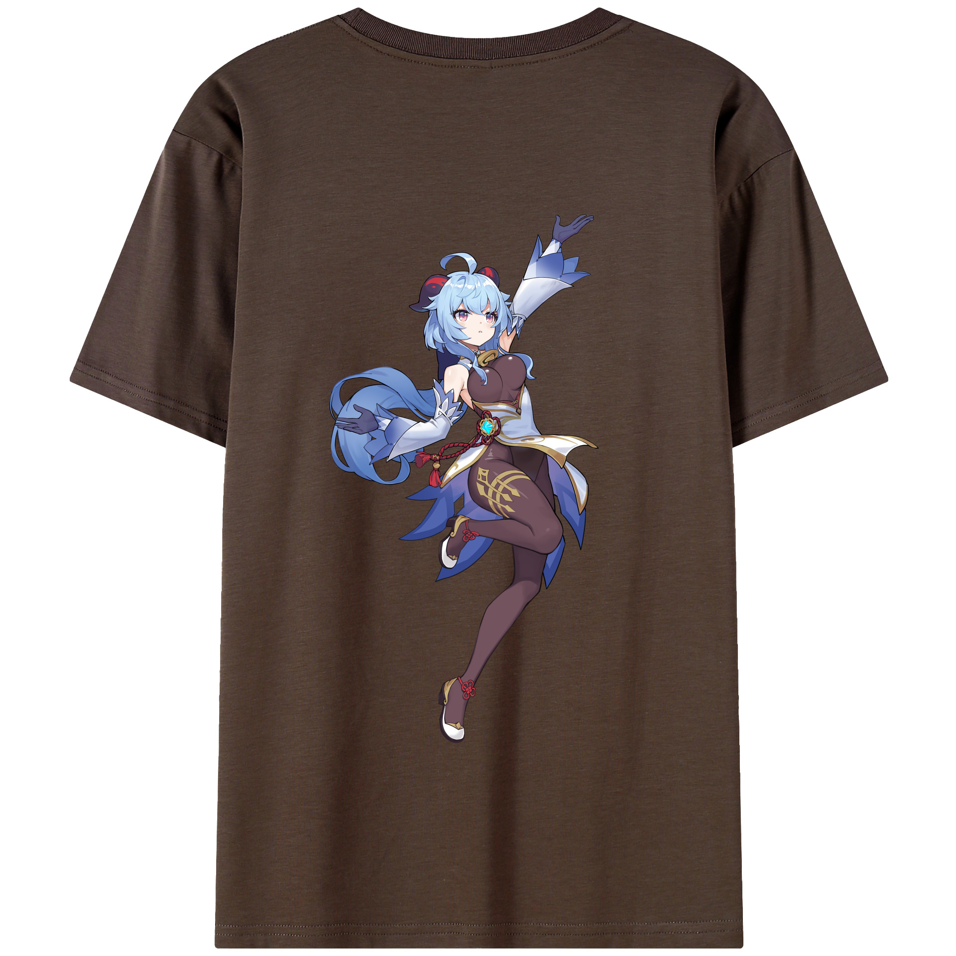 げんし神 甘雨 かんう genshin Ganyu 綿100％半袖Tシャツ（背面プリント）