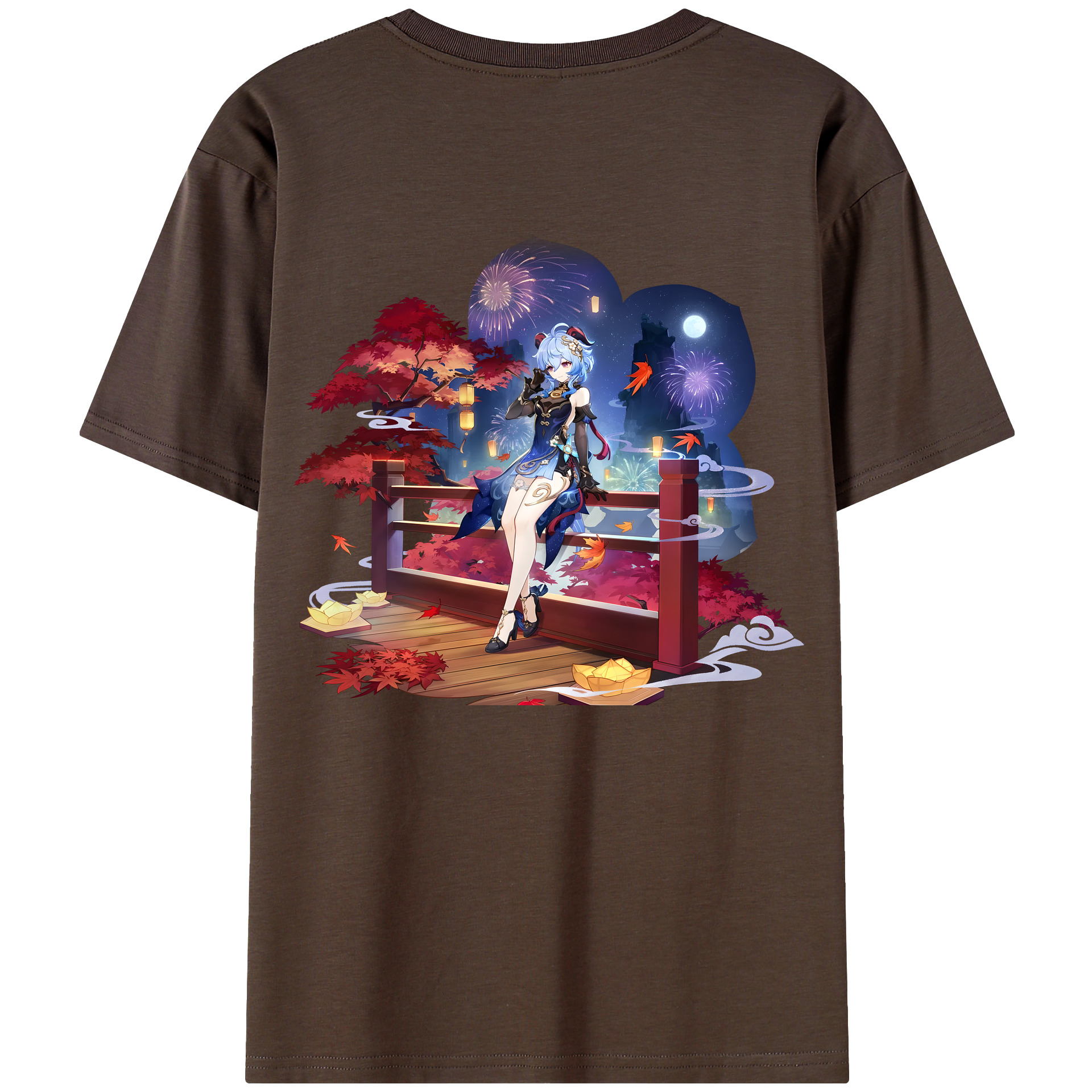 げんし神 甘雨 かんう genshin Ganyu 綿100％半袖Tシャツ（背面プリント）