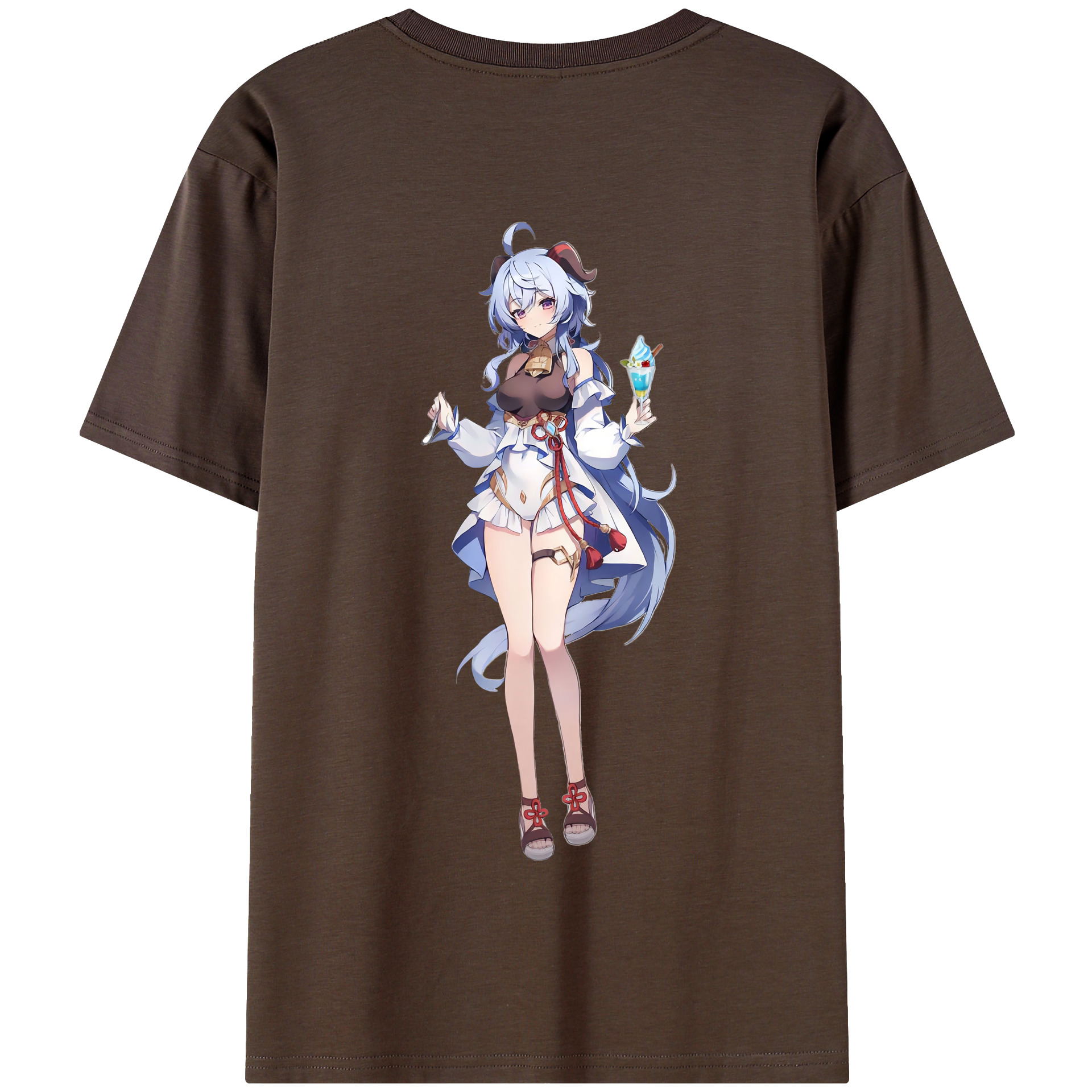げんし神 甘雨 かんう genshin Ganyu 綿100％半袖Tシャツ（背面プリント）