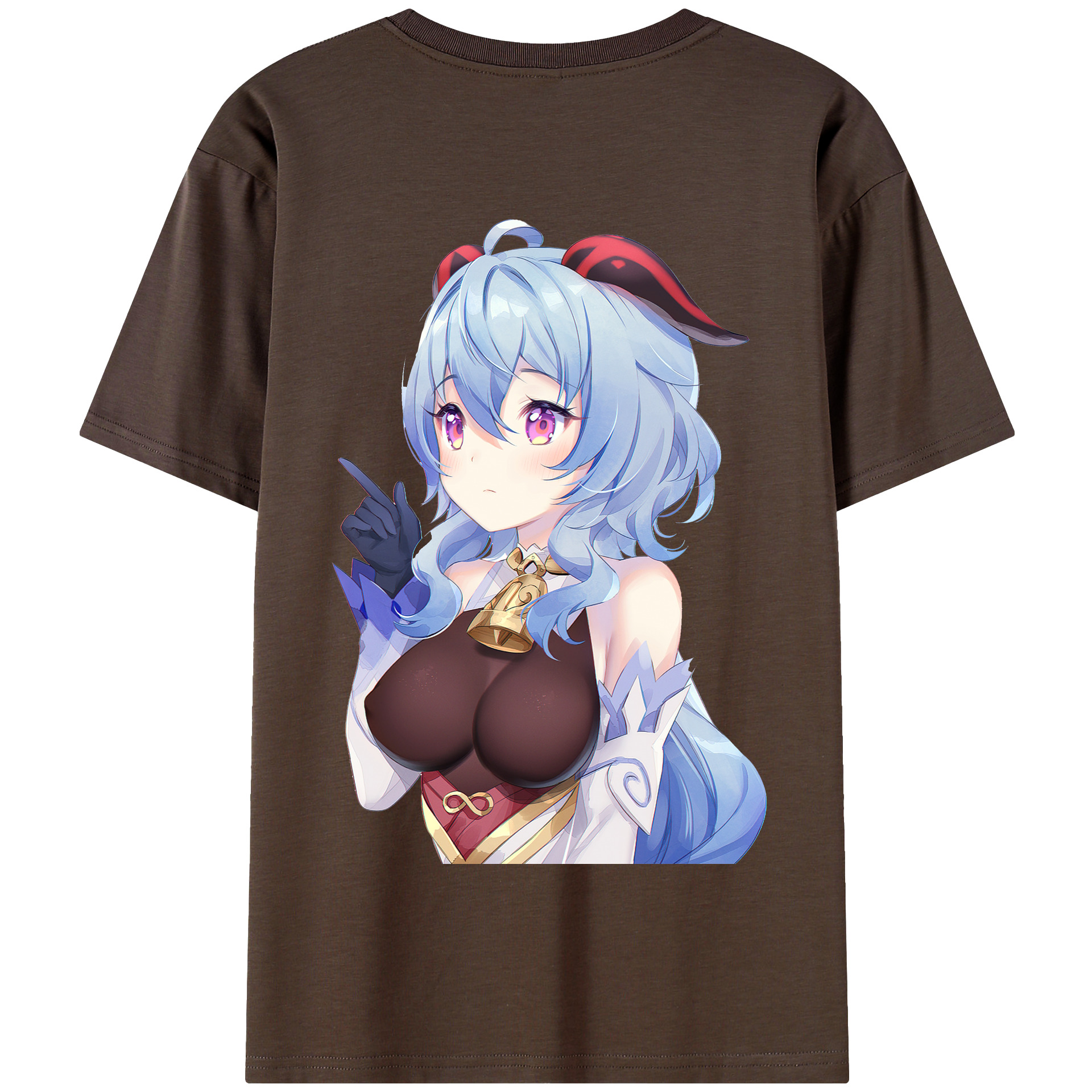 げんし神 甘雨 かんう genshin Ganyu 綿100％半袖Tシャツ（背面プリント）