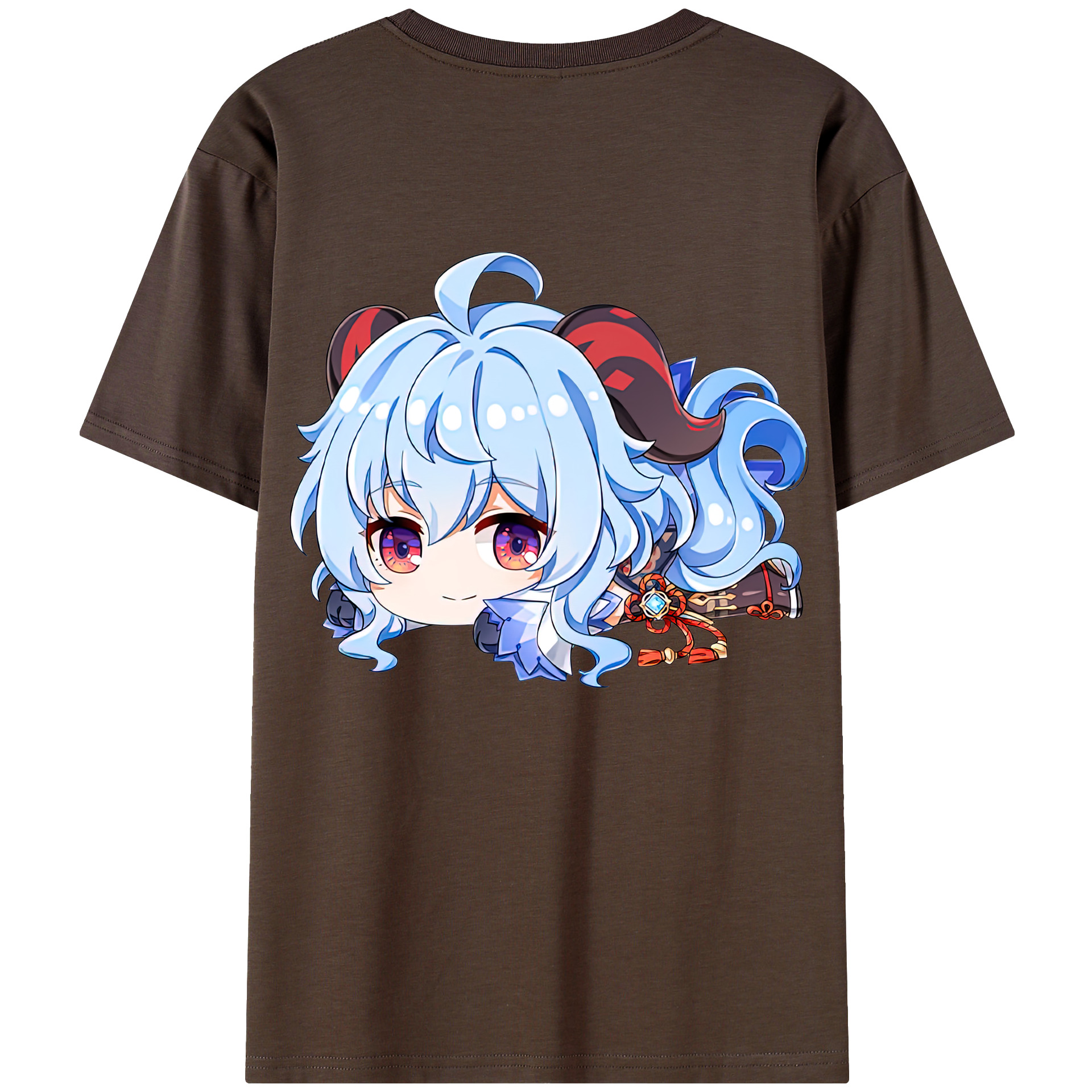 げんし神 甘雨 かんう genshin Ganyu 綿100％半袖Tシャツ（背面プリント）