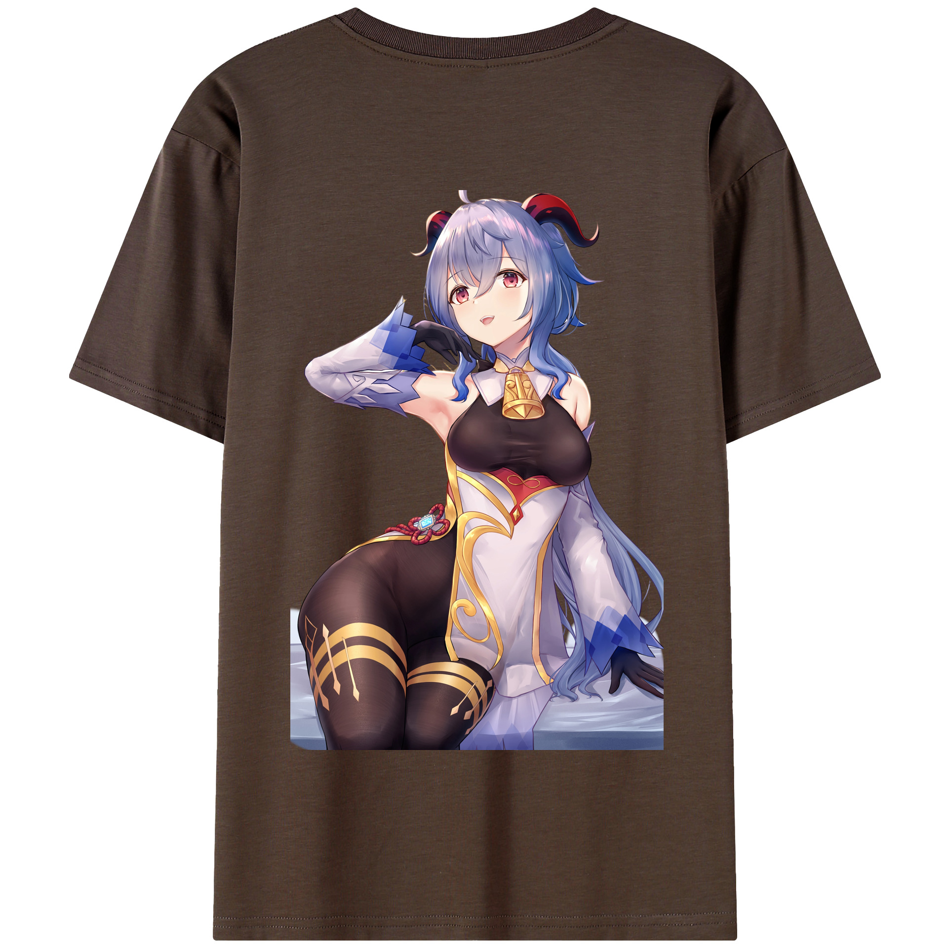 げんし神 甘雨 かんう genshin Ganyu 綿100％半袖Tシャツ（背面プリント）