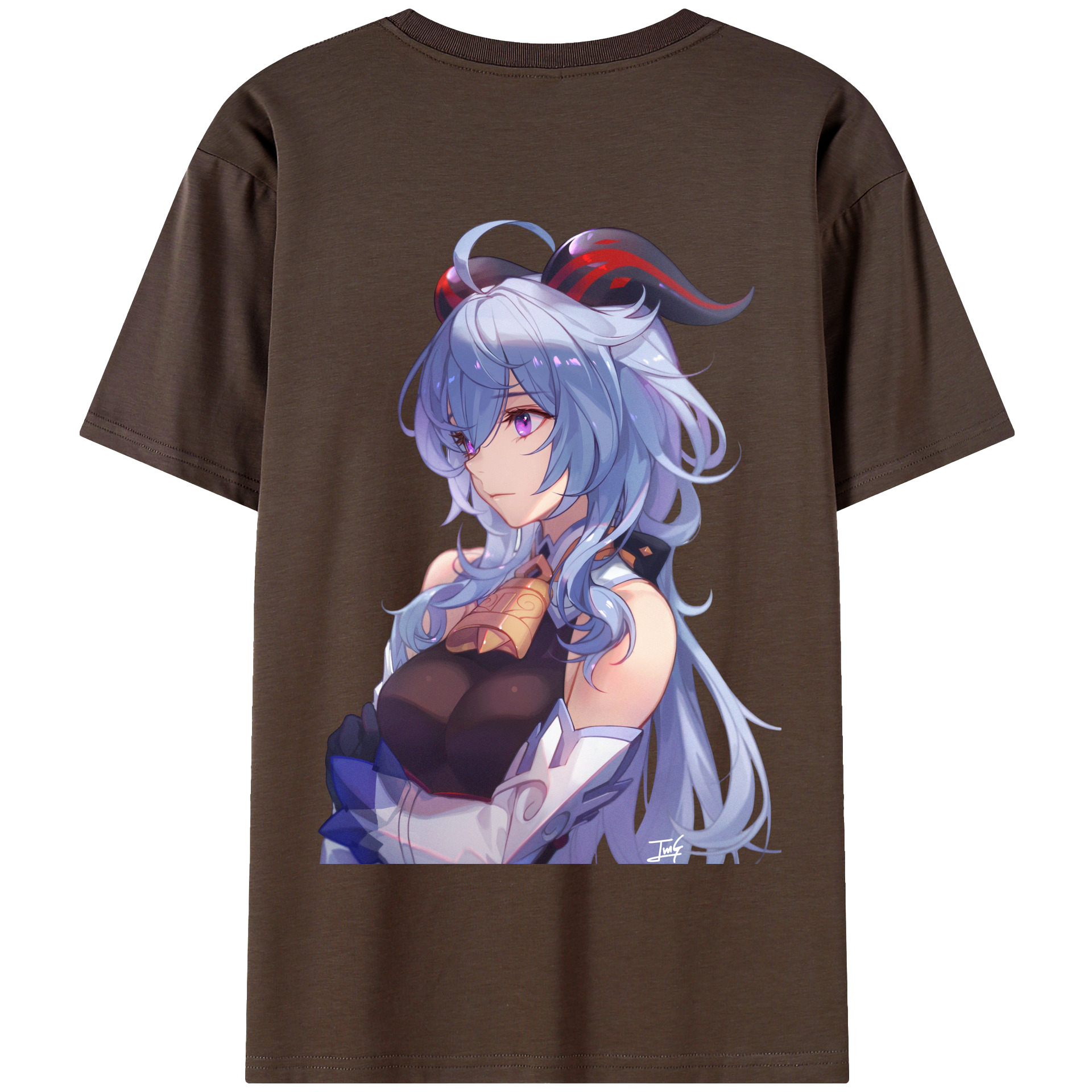 げんし神 甘雨 かんう genshin Ganyu 綿100％半袖Tシャツ（背面プリント）