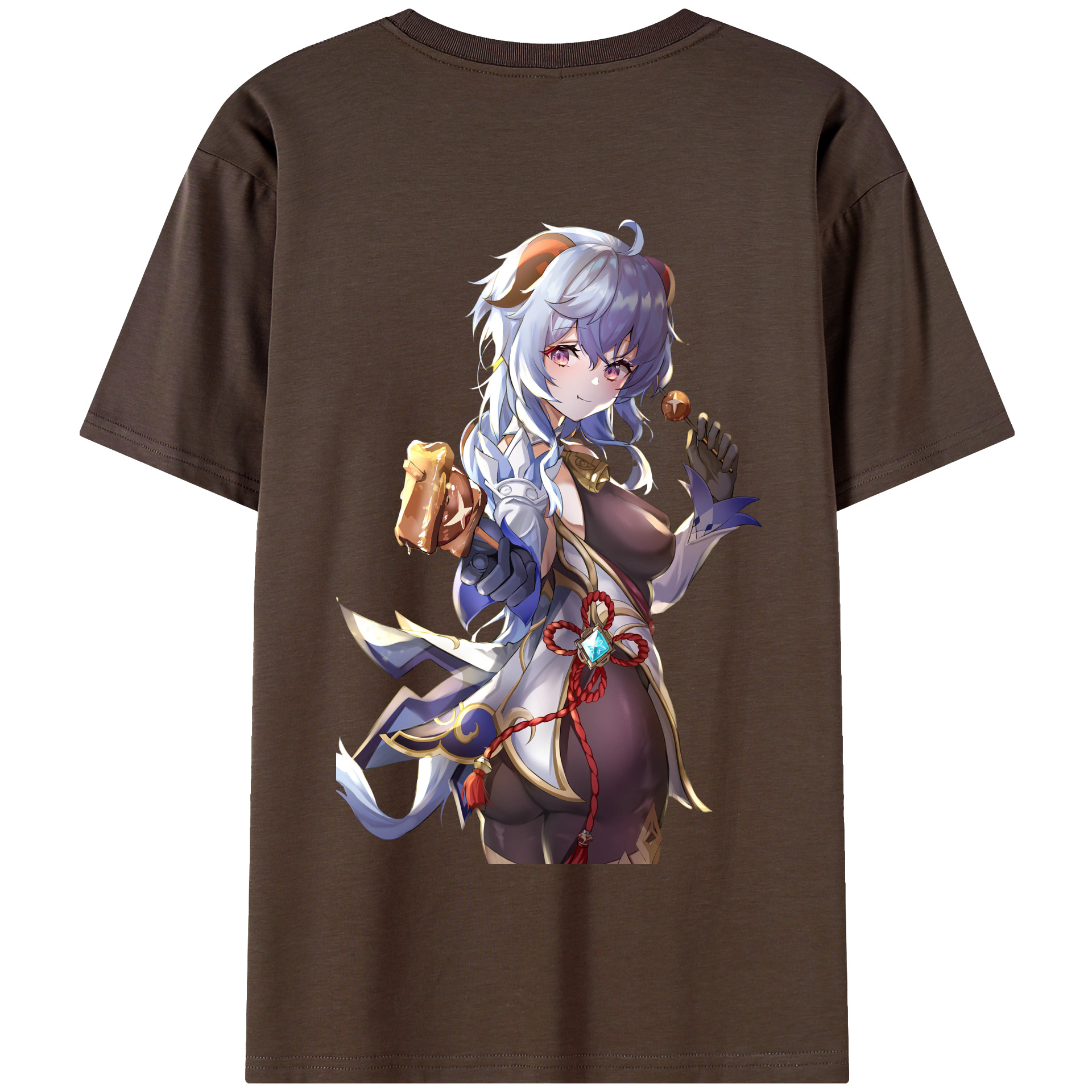 げんし神 甘雨 かんう genshin Ganyu 綿100％半袖Tシャツ（背面プリント）