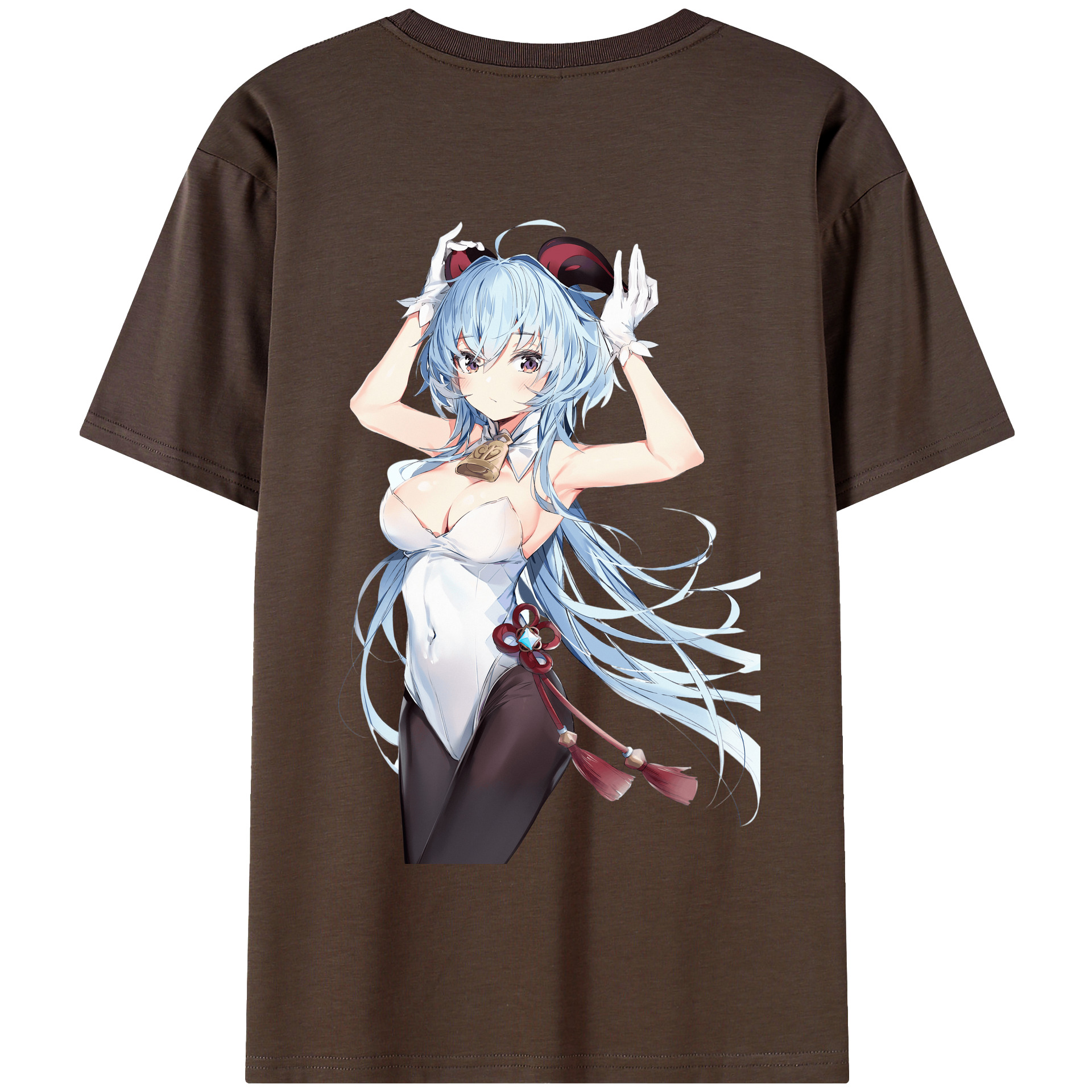 げんし神 甘雨 かんう genshin Ganyu 綿100％半袖Tシャツ（背面プリント）