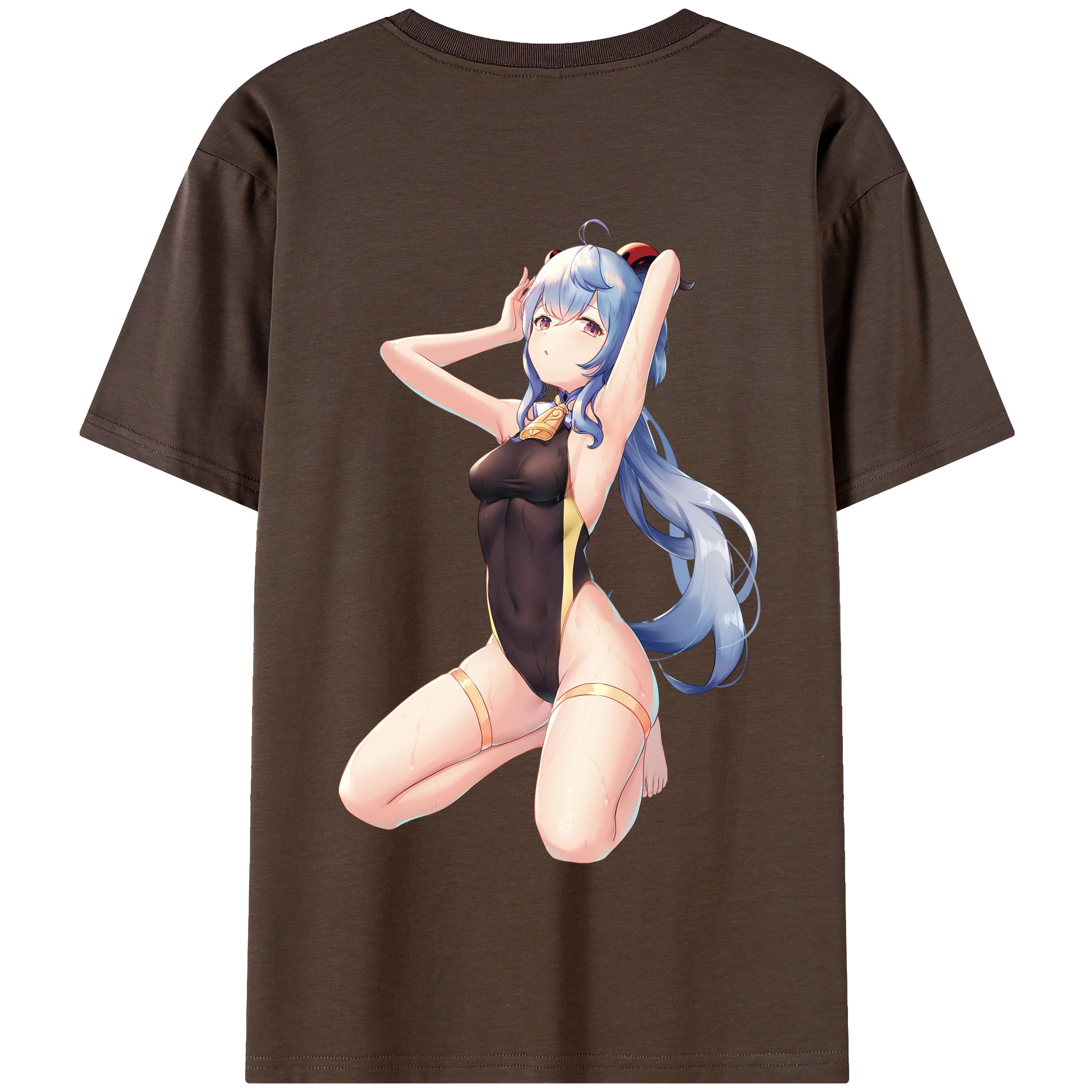 げんし神 甘雨 かんう genshin Ganyu 綿100％半袖Tシャツ（背面プリント）