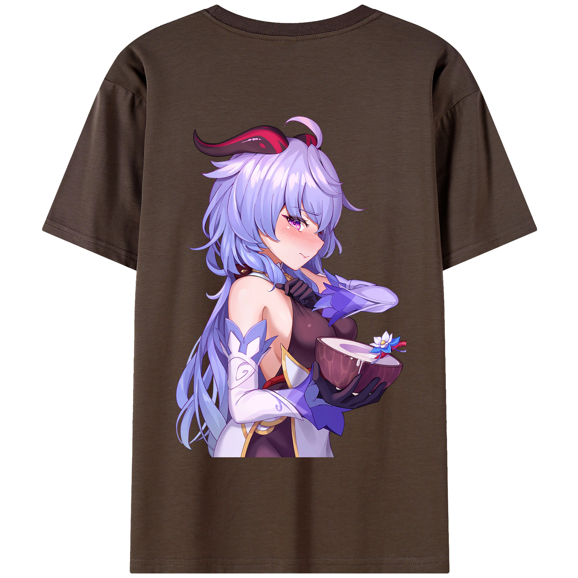 げんし神 甘雨 かんう genshin Ganyu 綿100％半袖Tシャツ（背面プリント）