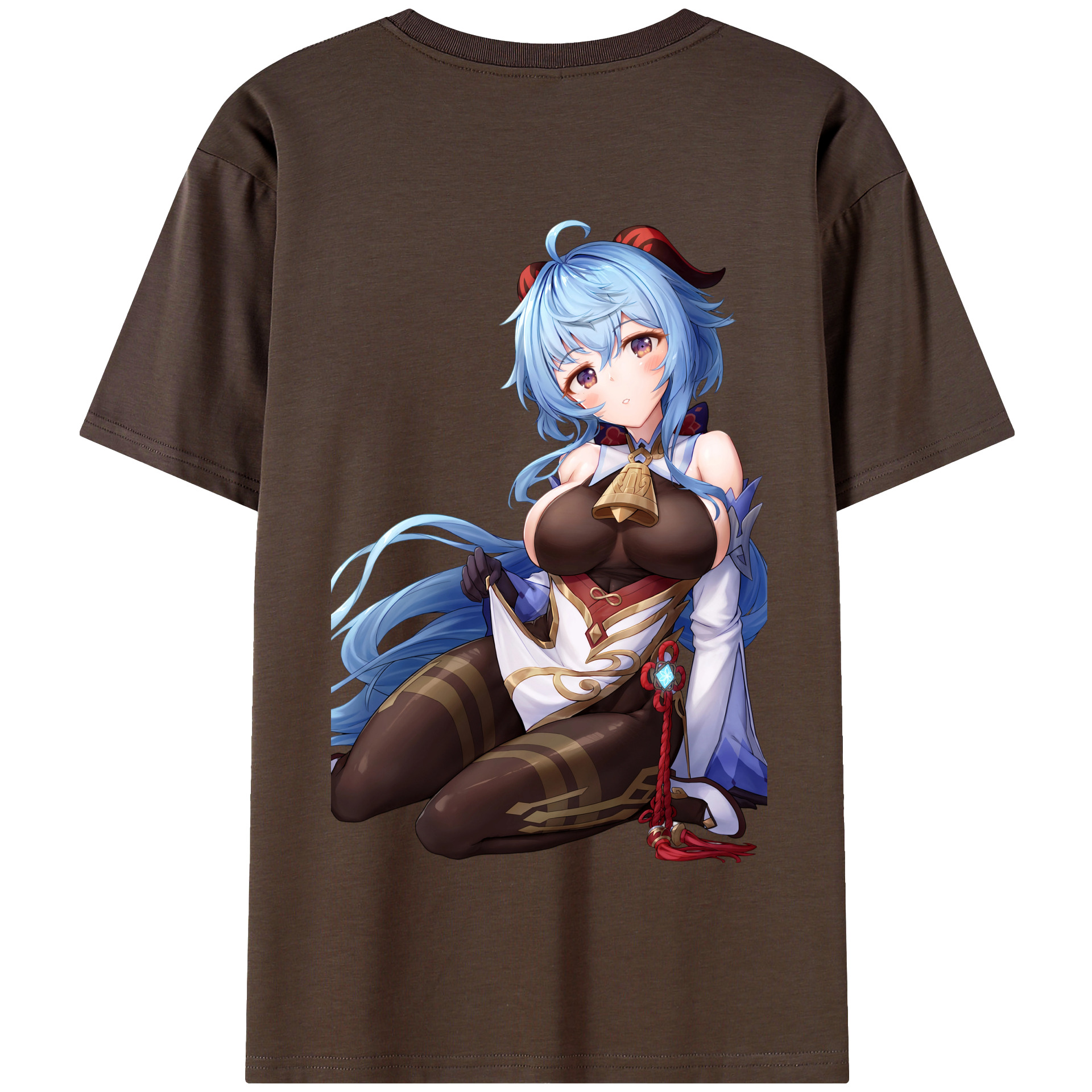 げんし神 甘雨 かんう genshin Ganyu 綿100％半袖Tシャツ（背面プリント）