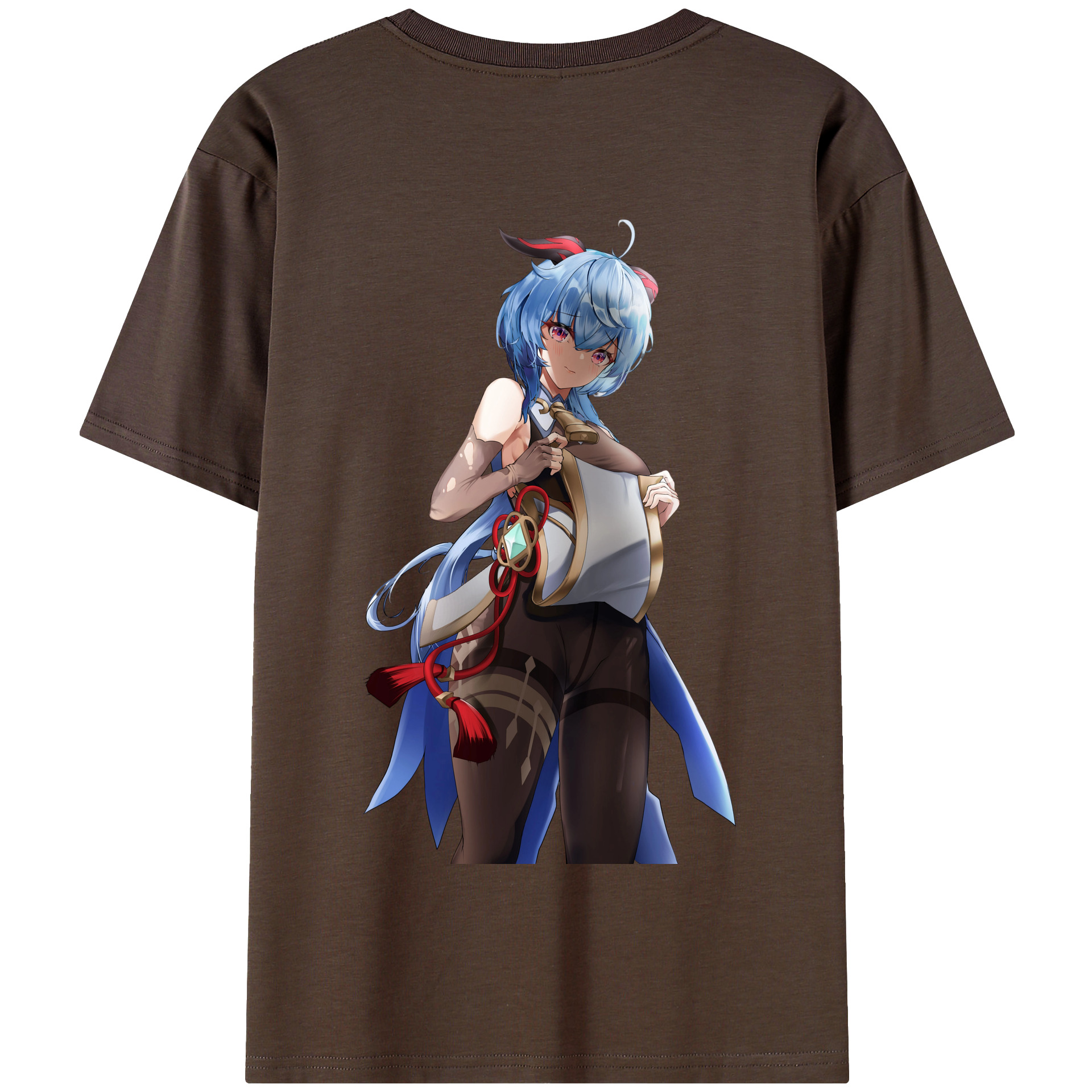 げんし神 甘雨 かんう genshin Ganyu 綿100％半袖Tシャツ（背面プリント）