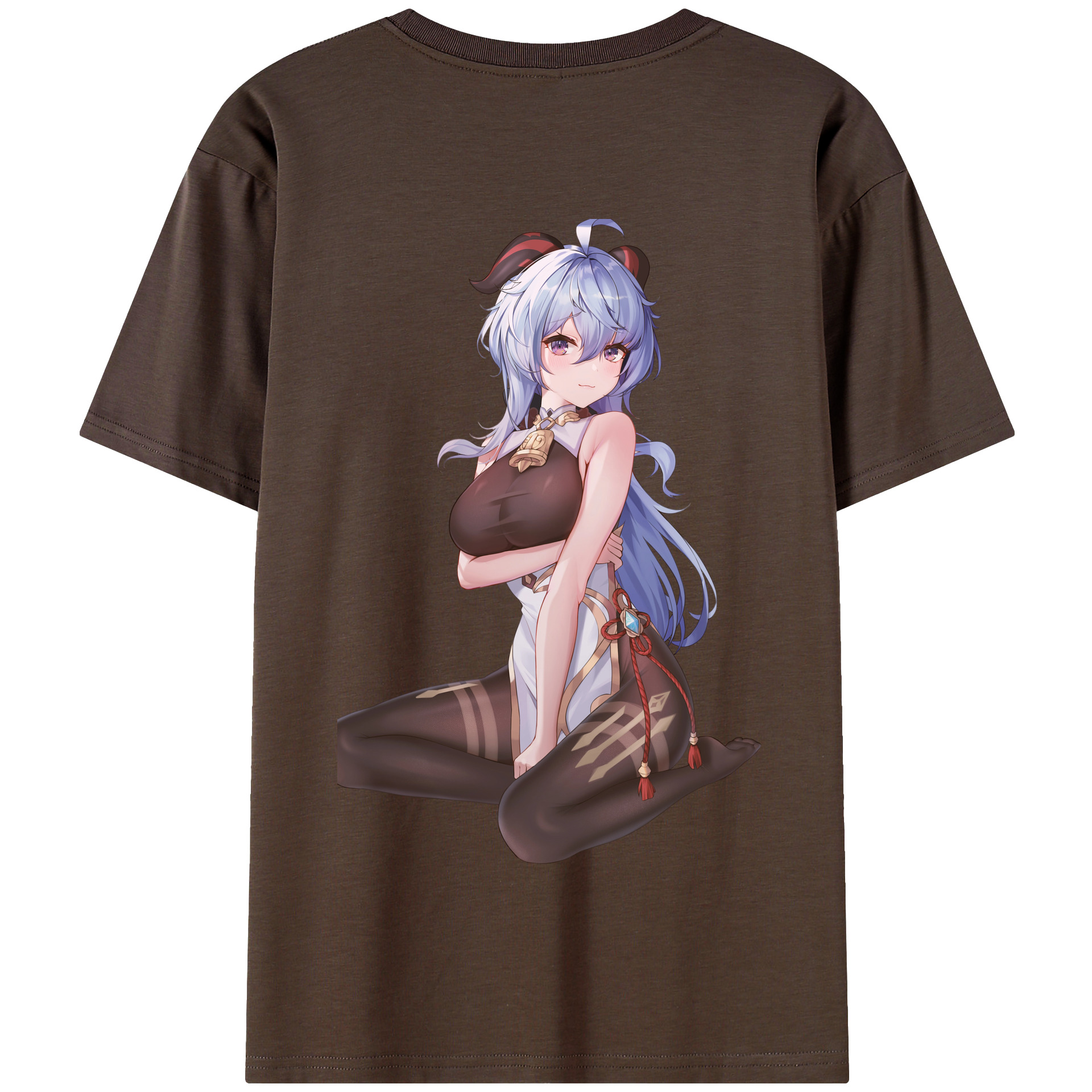 げんし神 甘雨 かんう genshin Ganyu 綿100％半袖Tシャツ（背面プリント）