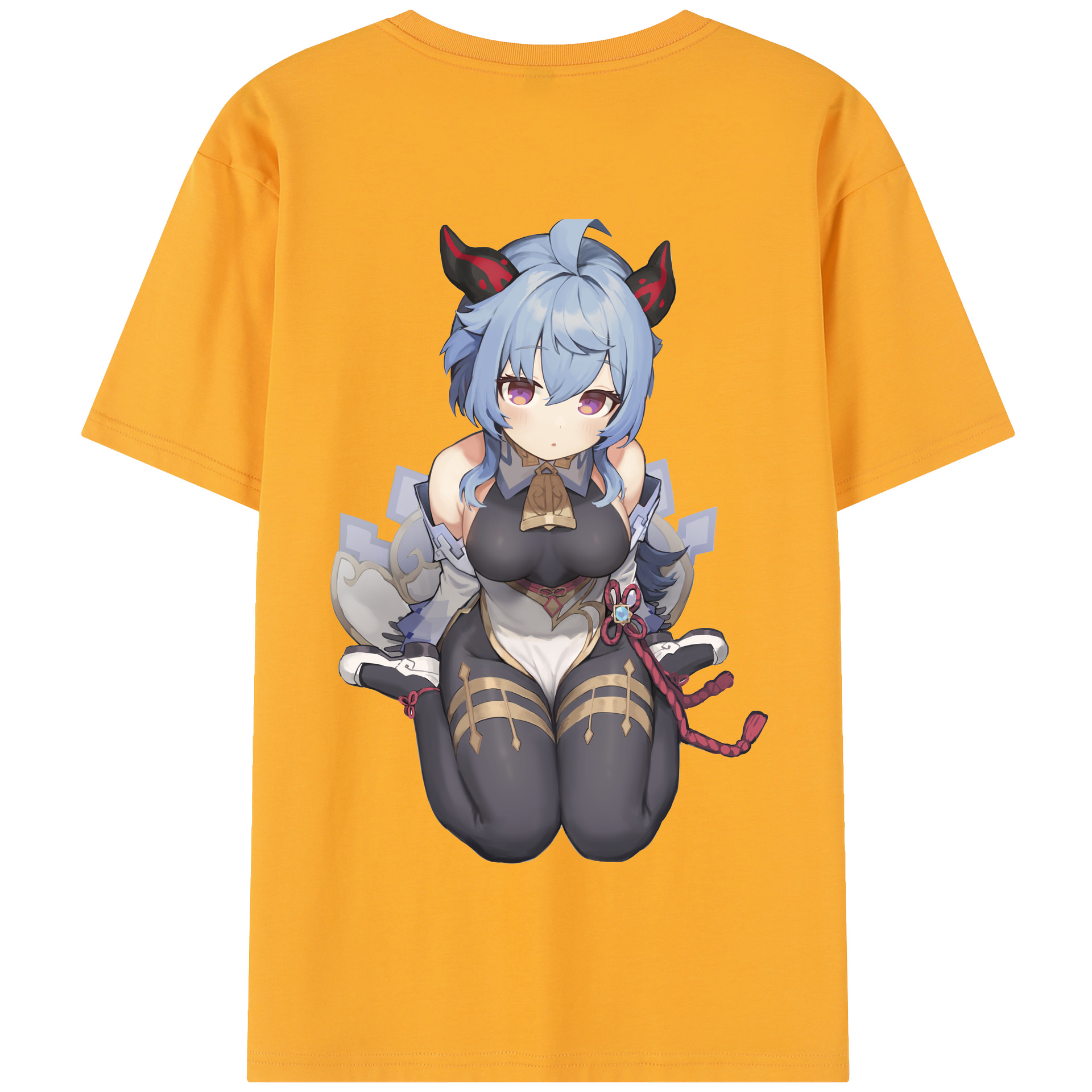げんし神 甘雨 かんう genshin Ganyu 綿100％半袖Tシャツ（背面プリント）