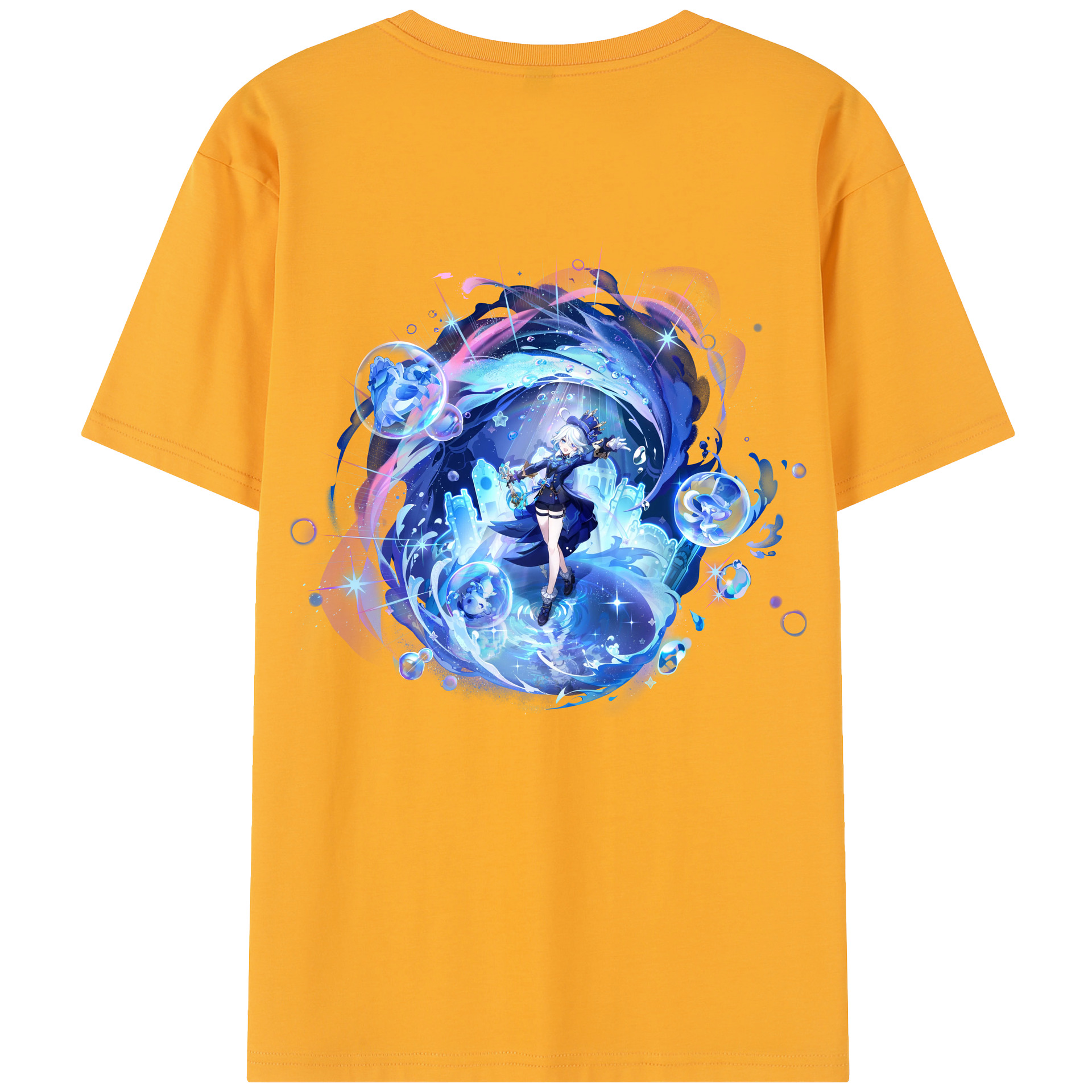 げんし神 フリーナ genshin Furina 綿100％半袖Tシャツ（背面プリント）