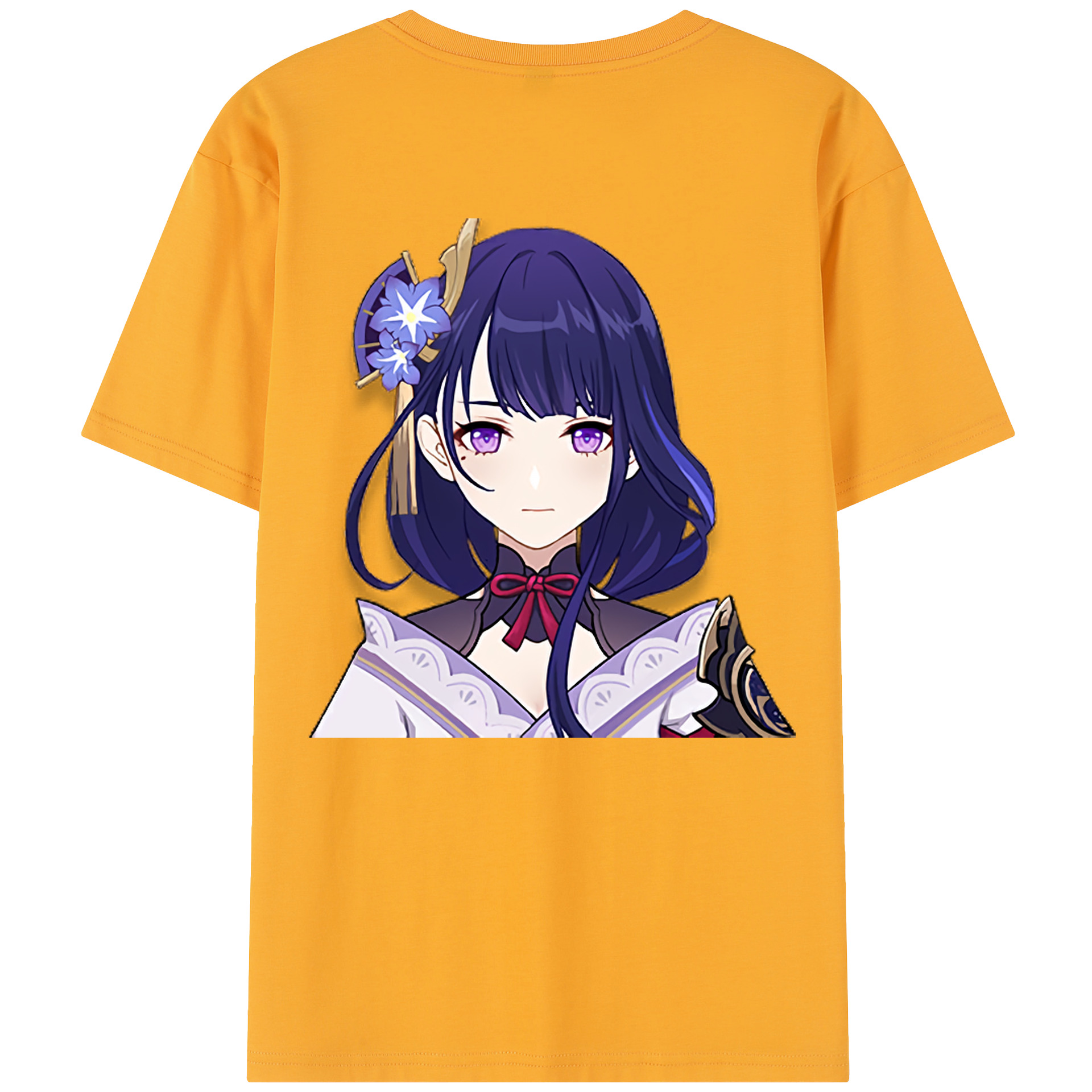 げんし神 雷電将軍 らいでんしょうぐん genshin Raiden Shogun 綿100％半袖Tシャツ（背面プリント）