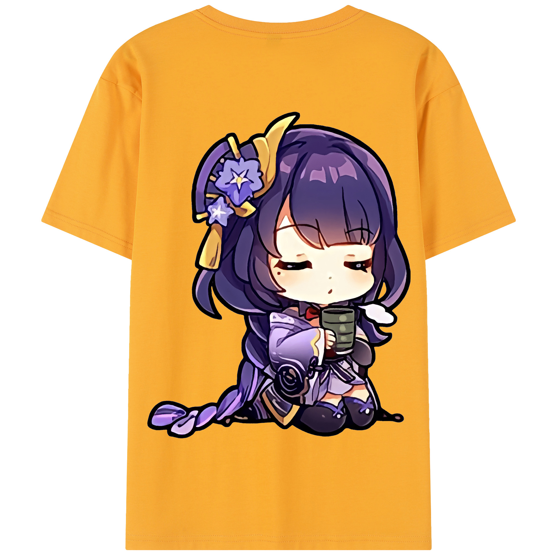 げんし神 雷電将軍 らいでんしょうぐん genshin Raiden Shogun 綿100％半袖Tシャツ（背面プリント）