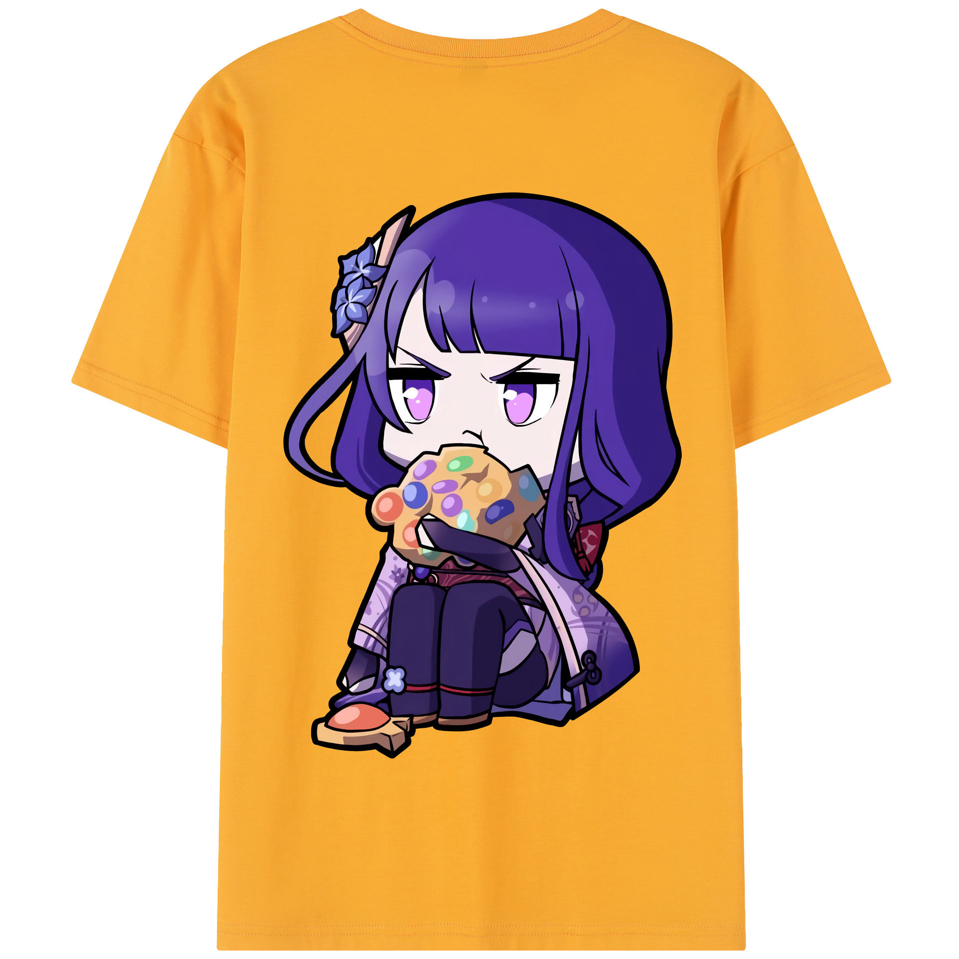 げんし神 雷電将軍 らいでんしょうぐん genshin Raiden Shogun 綿100％半袖Tシャツ（背面プリント）