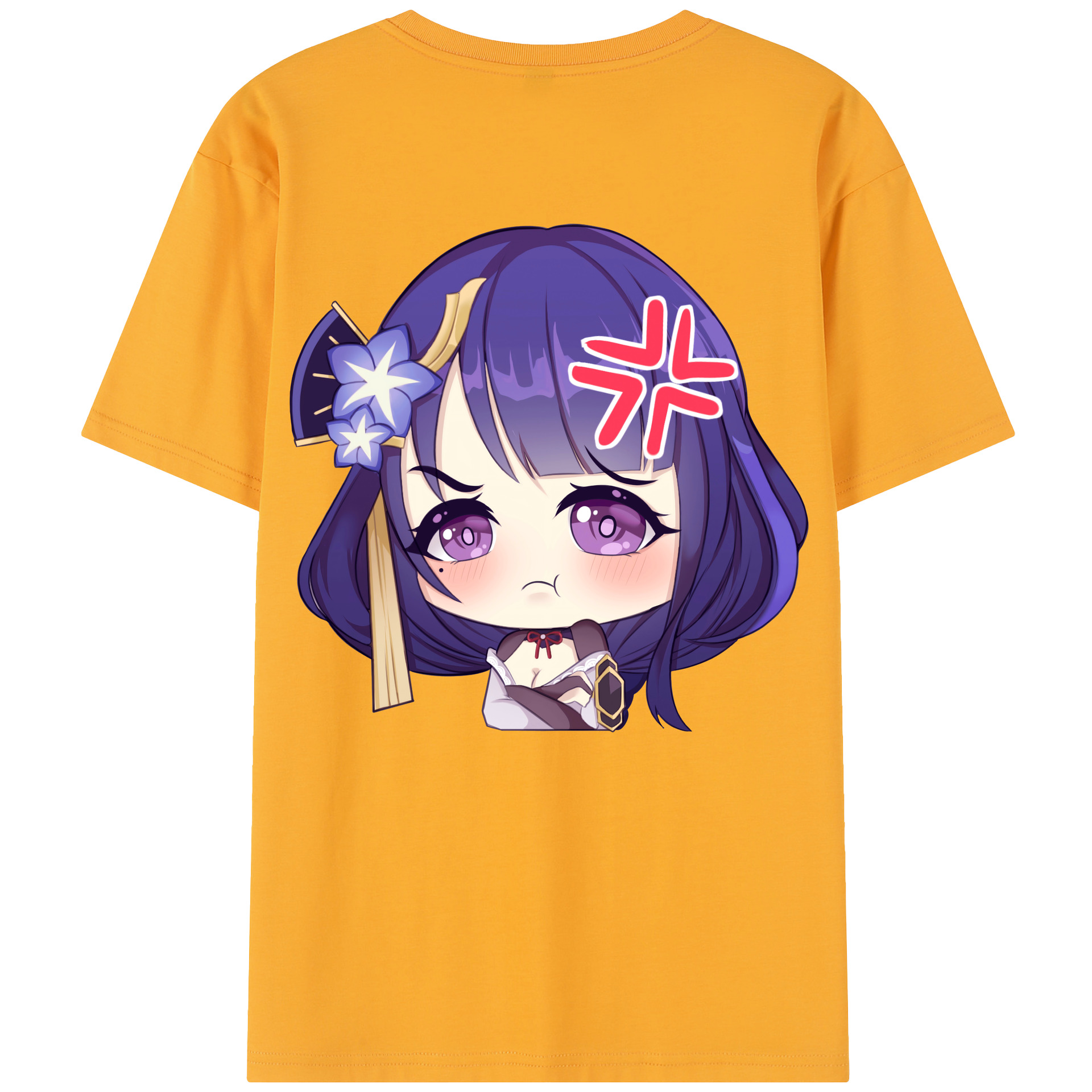 げんし神 雷電将軍 らいでんしょうぐん genshin Raiden Shogun 綿100％半袖Tシャツ（背面プリント）
