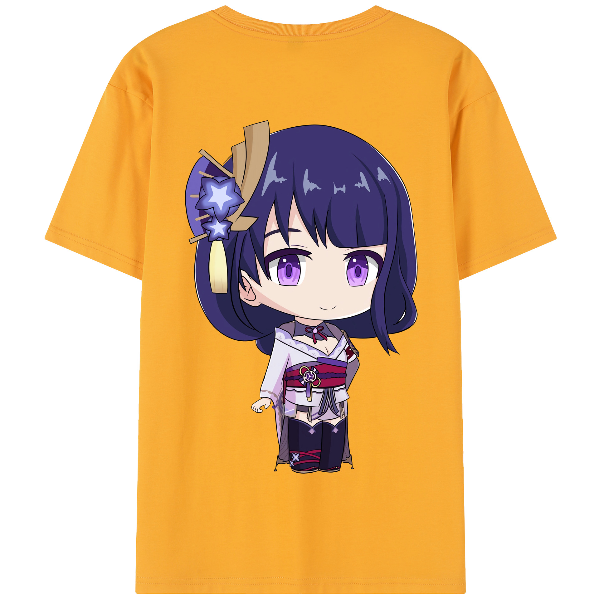 げんし神 雷電将軍 らいでんしょうぐん genshin Raiden Shogun 綿100％半袖Tシャツ（背面プリント）