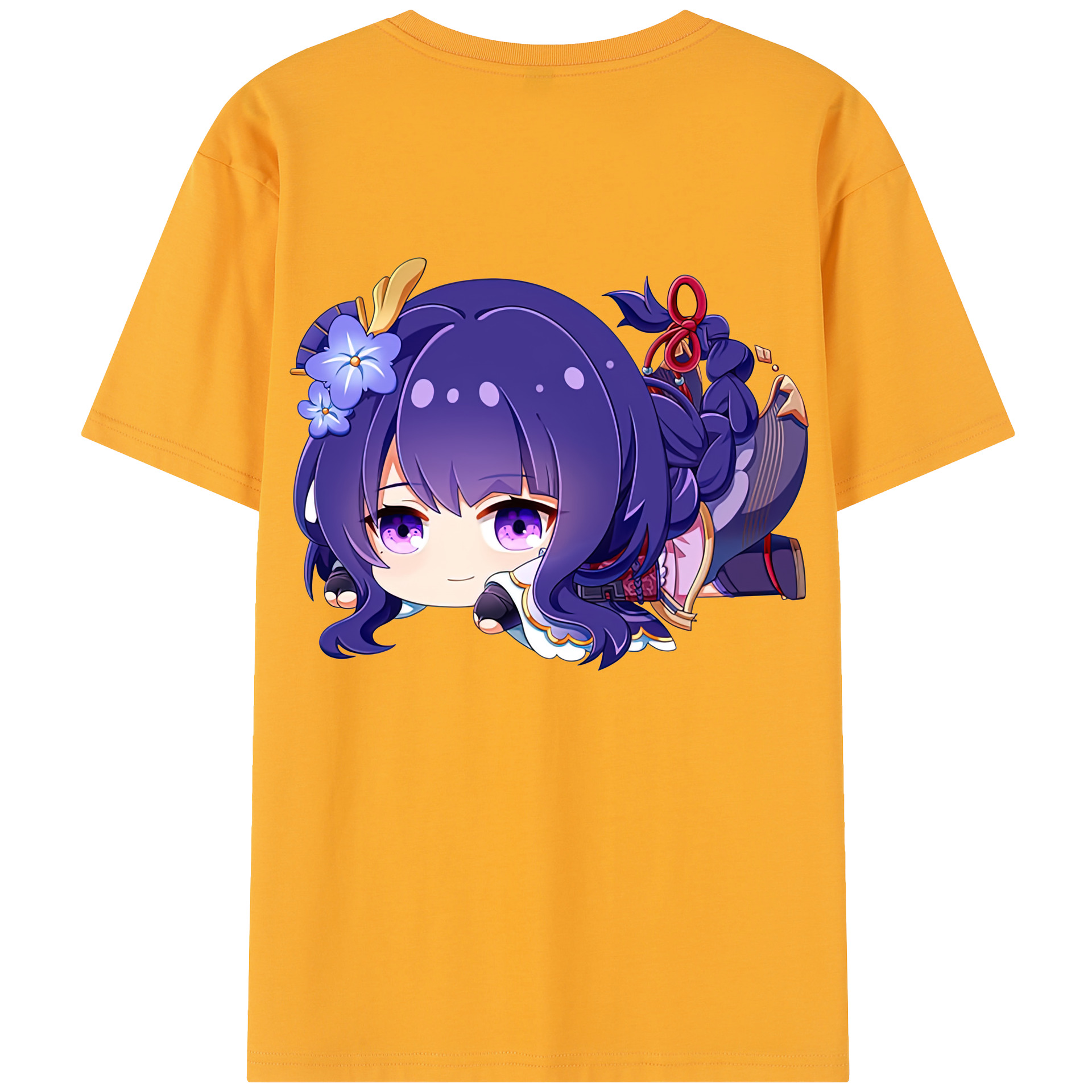 げんし神 雷電将軍 らいでんしょうぐん genshin Raiden Shogun 綿100％半袖Tシャツ（背面プリント）