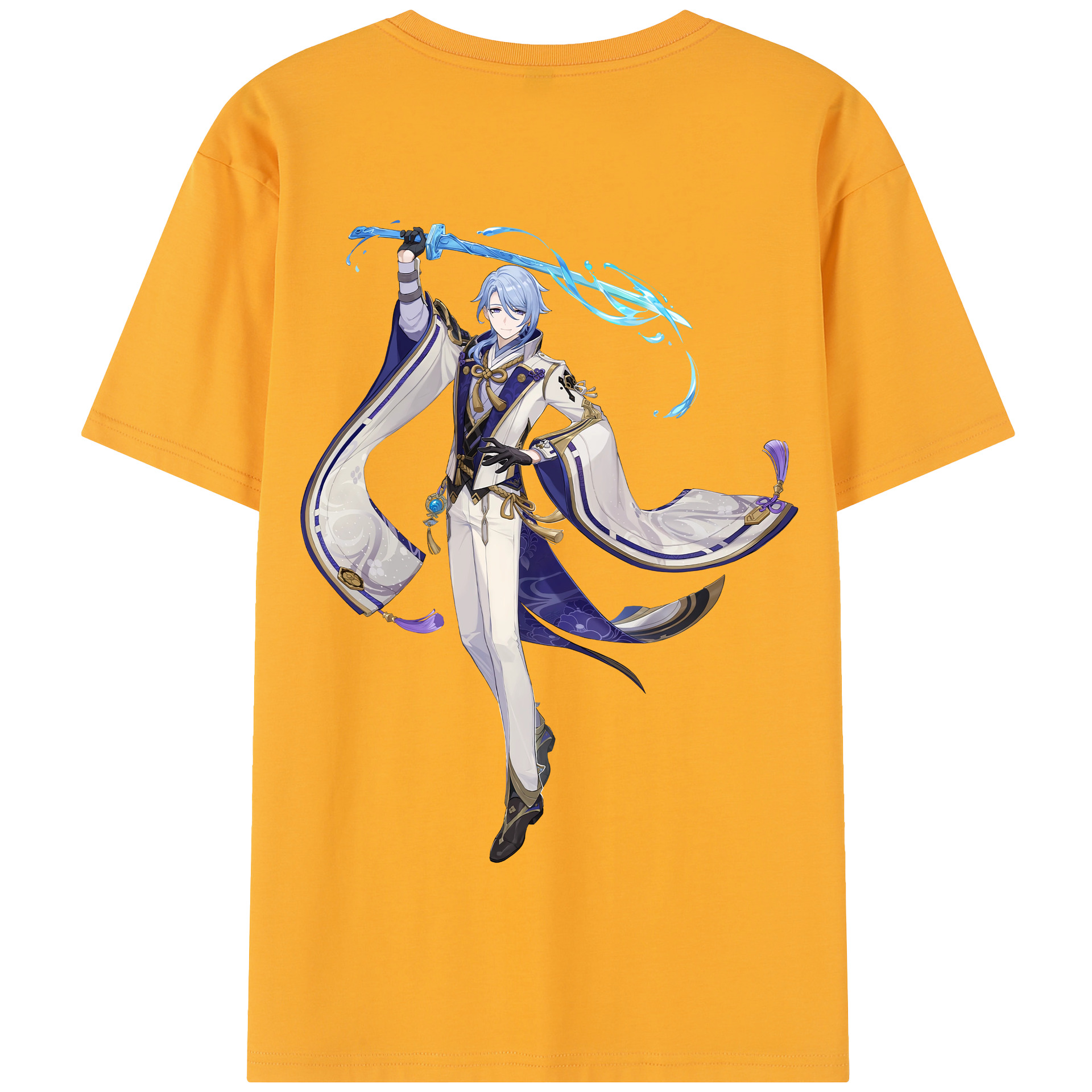 げんし神 神里綾人 かみさとあやと genshin Kamisato Ayato 綿100％半袖Tシャツ（背面プリント）