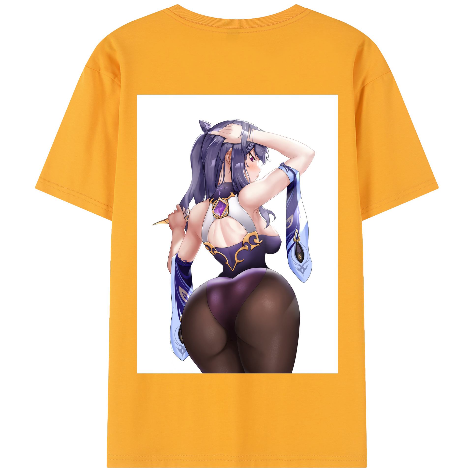 げんし神 刻晴 こくせい genshin Kokusei 綿100％半袖Tシャツ（背面プリント）