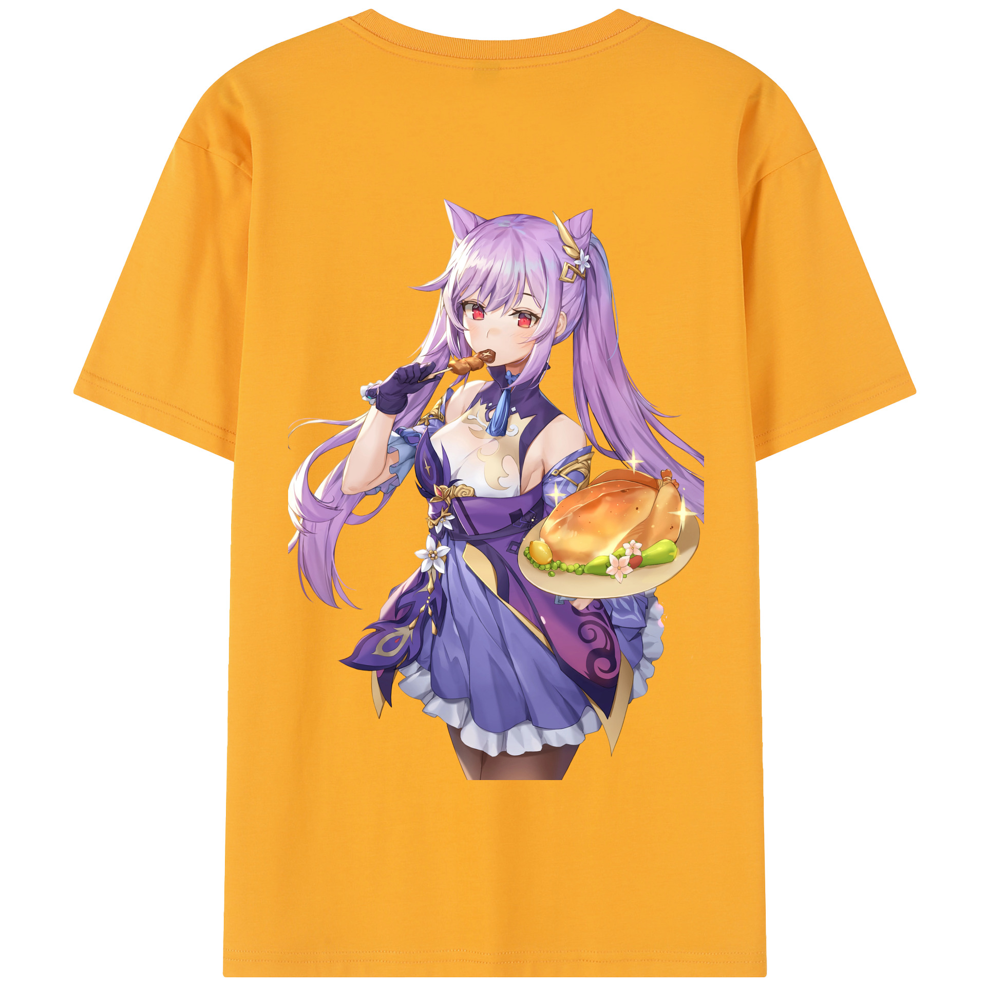 げんし神 刻晴 こくせい genshin Kokusei 綿100％半袖Tシャツ（背面プリント）