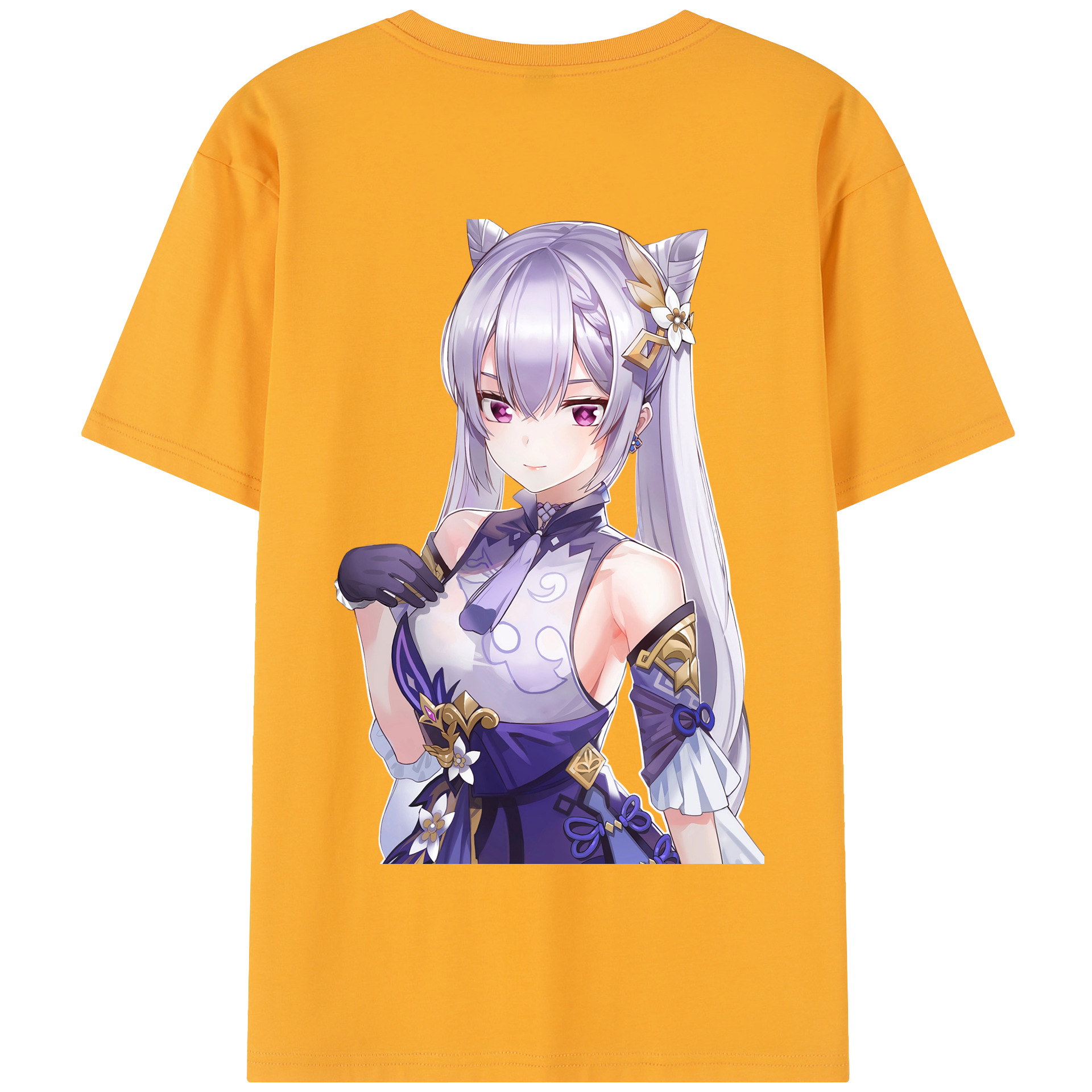 げんし神 刻晴 こくせい genshin Kokusei 綿100％半袖Tシャツ（背面プリント）