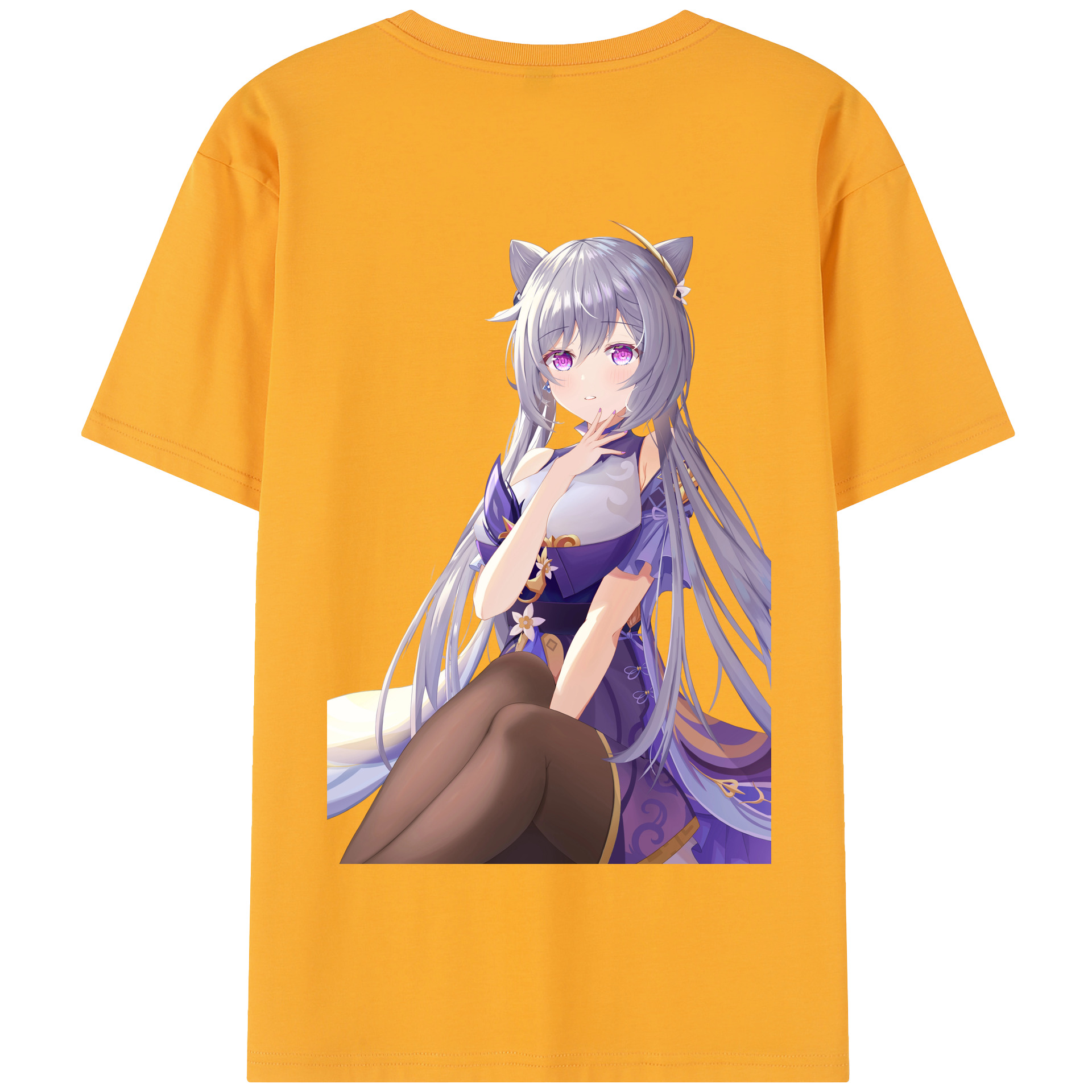げんし神 刻晴 こくせい genshin Kokusei 綿100％半袖Tシャツ（背面プリント）