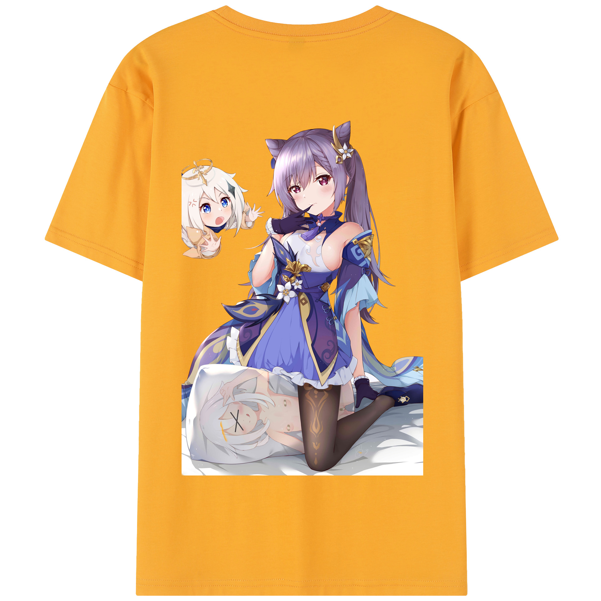 げんし神 刻晴 こくせい genshin Kokusei 綿100％半袖Tシャツ（背面プリント）