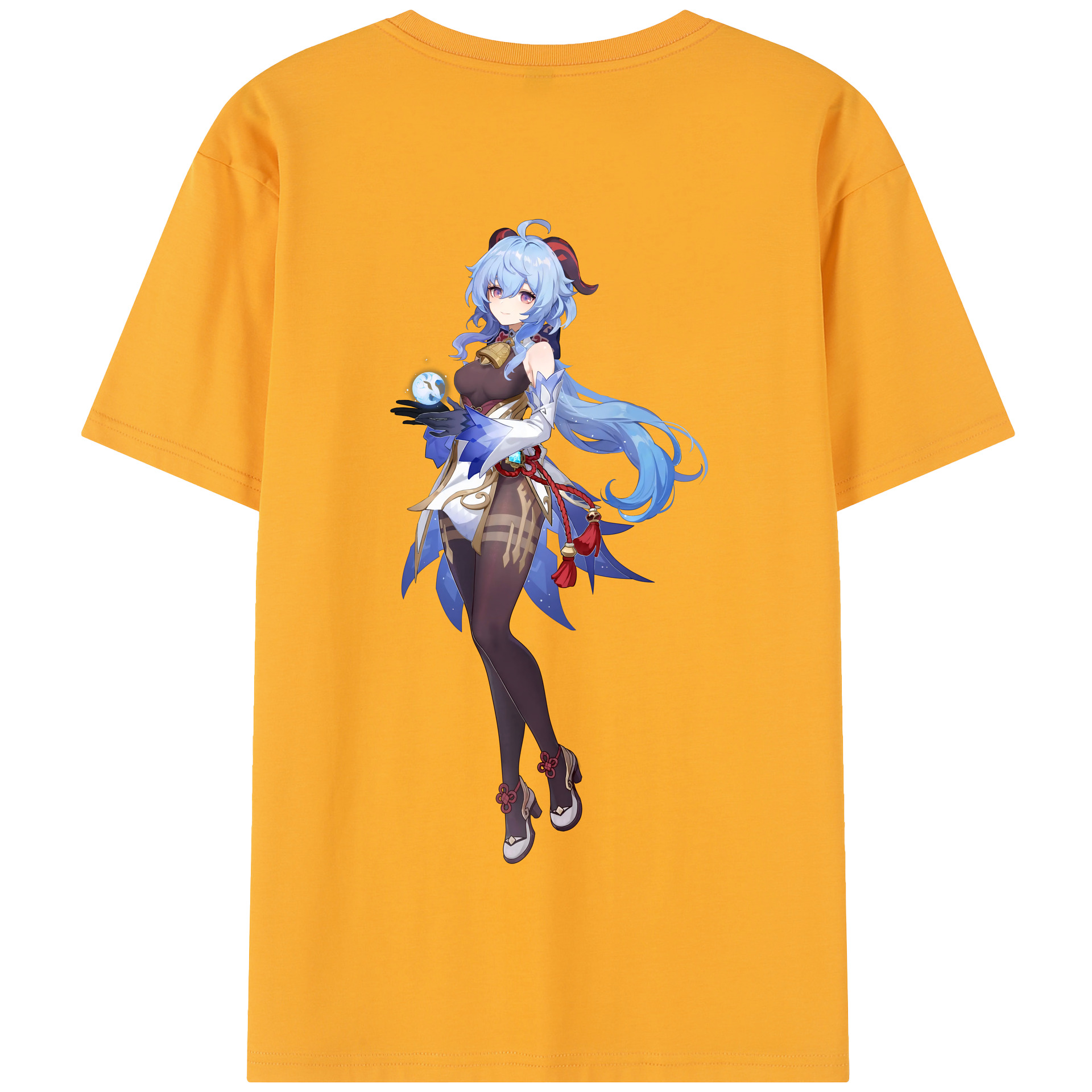 げんし神 甘雨 かんう genshin Ganyu 綿100％半袖Tシャツ（背面プリント）