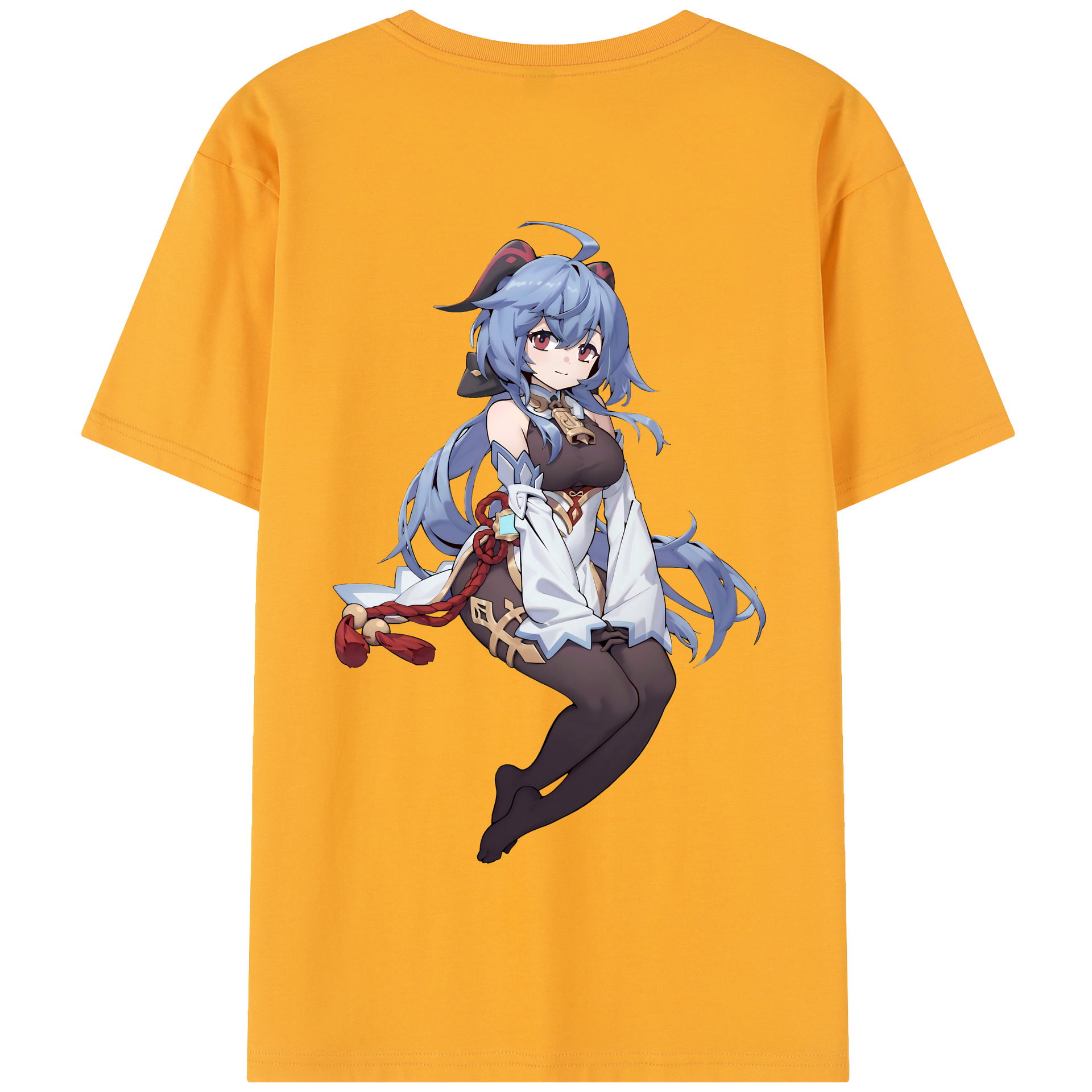 げんし神 甘雨 かんう genshin Ganyu 綿100％半袖Tシャツ（背面プリント）