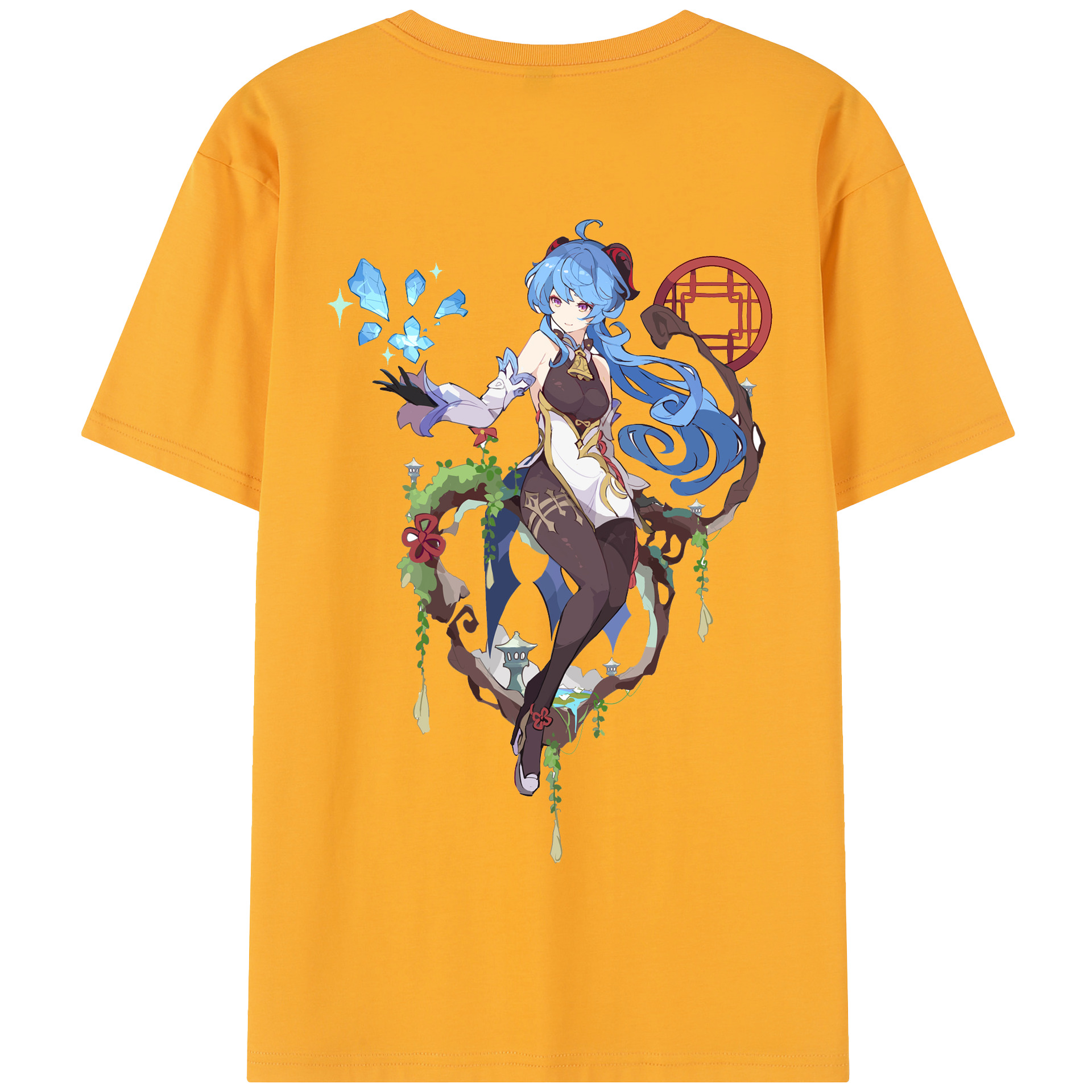 げんし神 甘雨 かんう genshin Ganyu 綿100％半袖Tシャツ（背面プリント）
