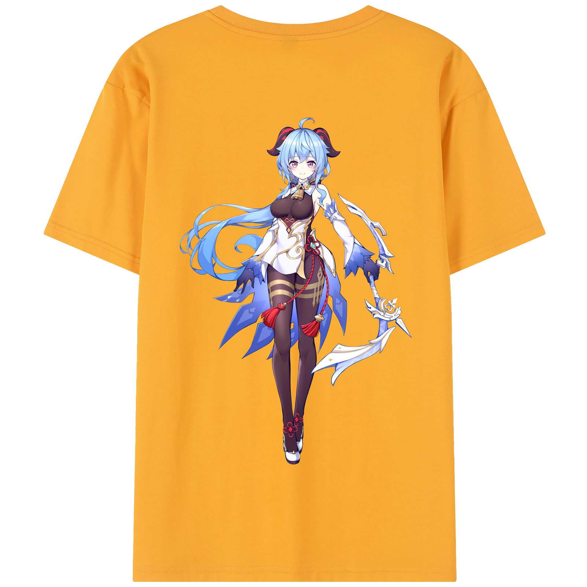 げんし神 甘雨 かんう genshin Ganyu 綿100％半袖Tシャツ（背面プリント）