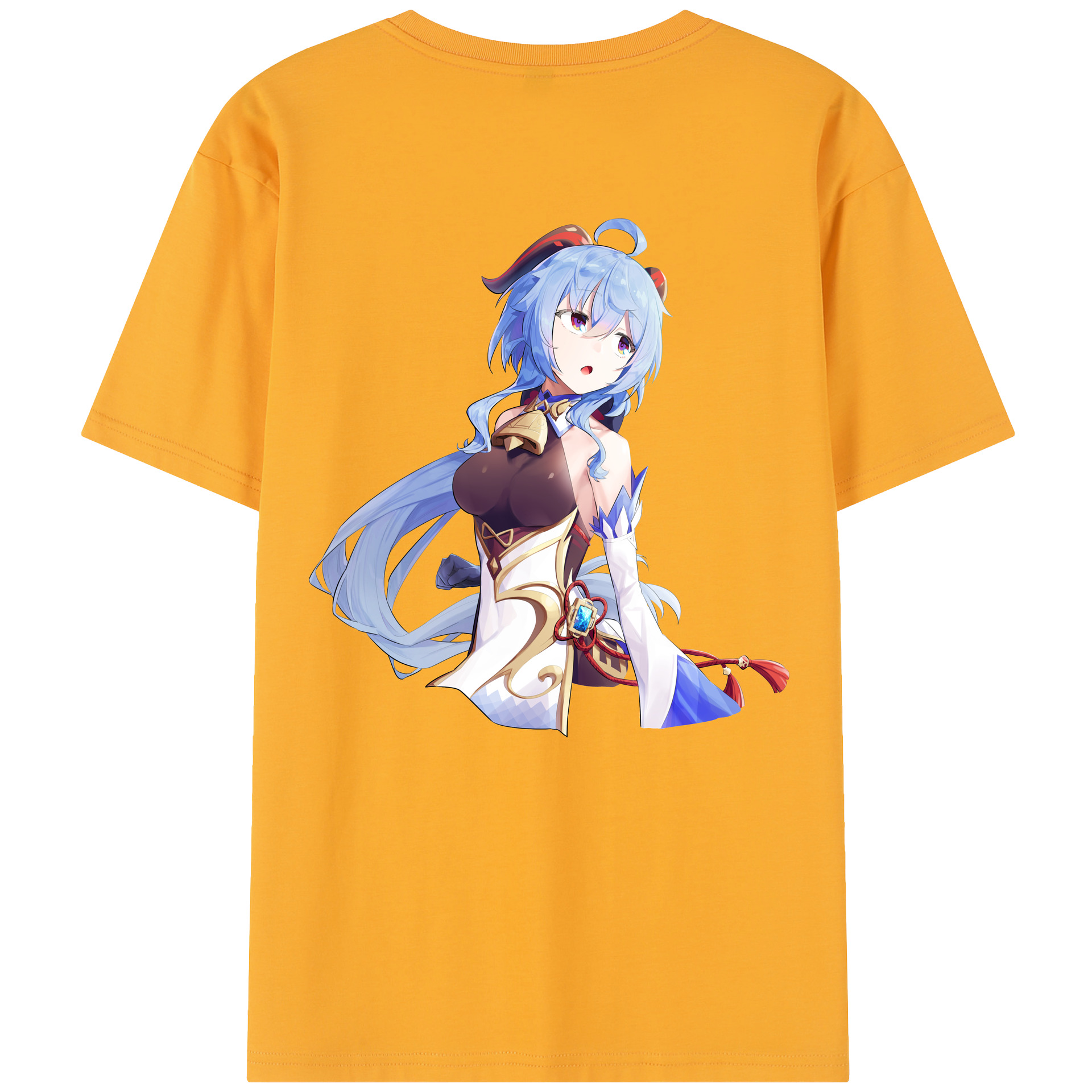 げんし神 甘雨 かんう genshin Ganyu 綿100％半袖Tシャツ（背面プリント）